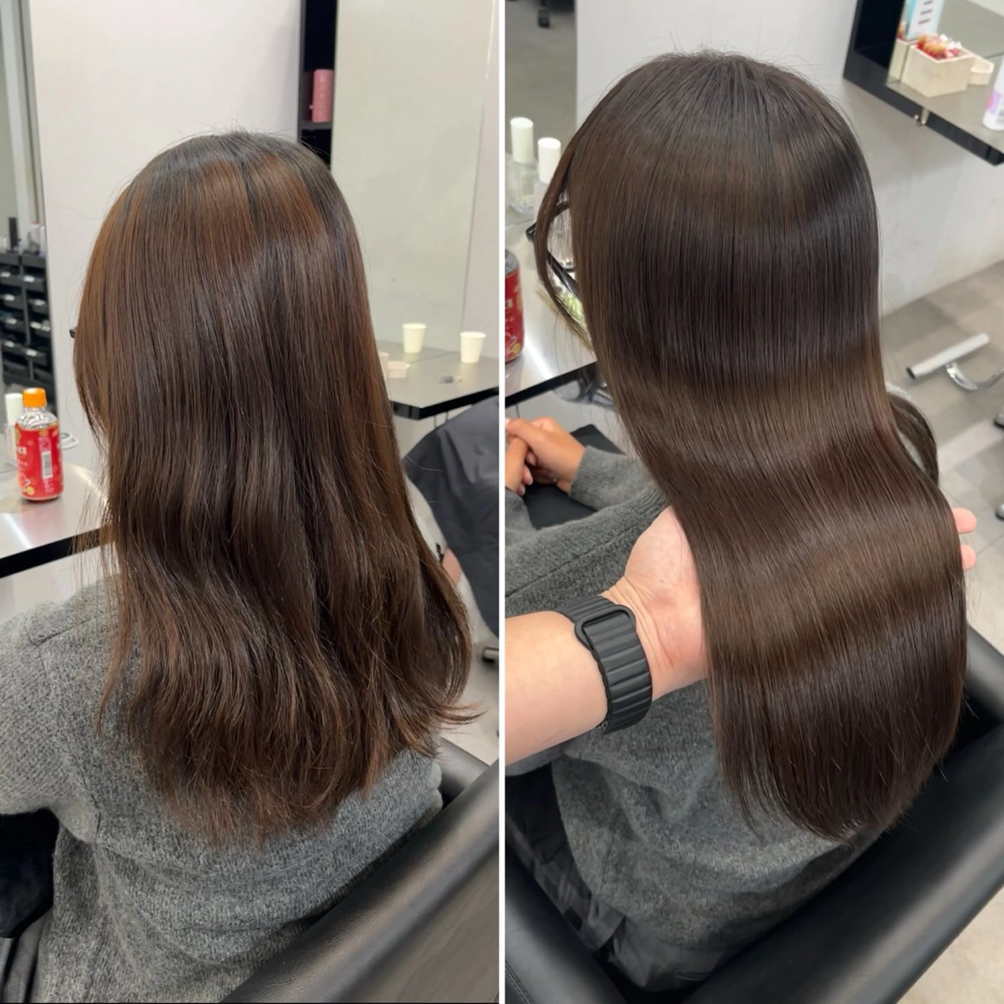 セミロング カット ヘアカラー 縮毛矯正 トリートメント 髪質改善/縮毛矯正 梅田茶屋町/西尾祐作のヘアスタイル