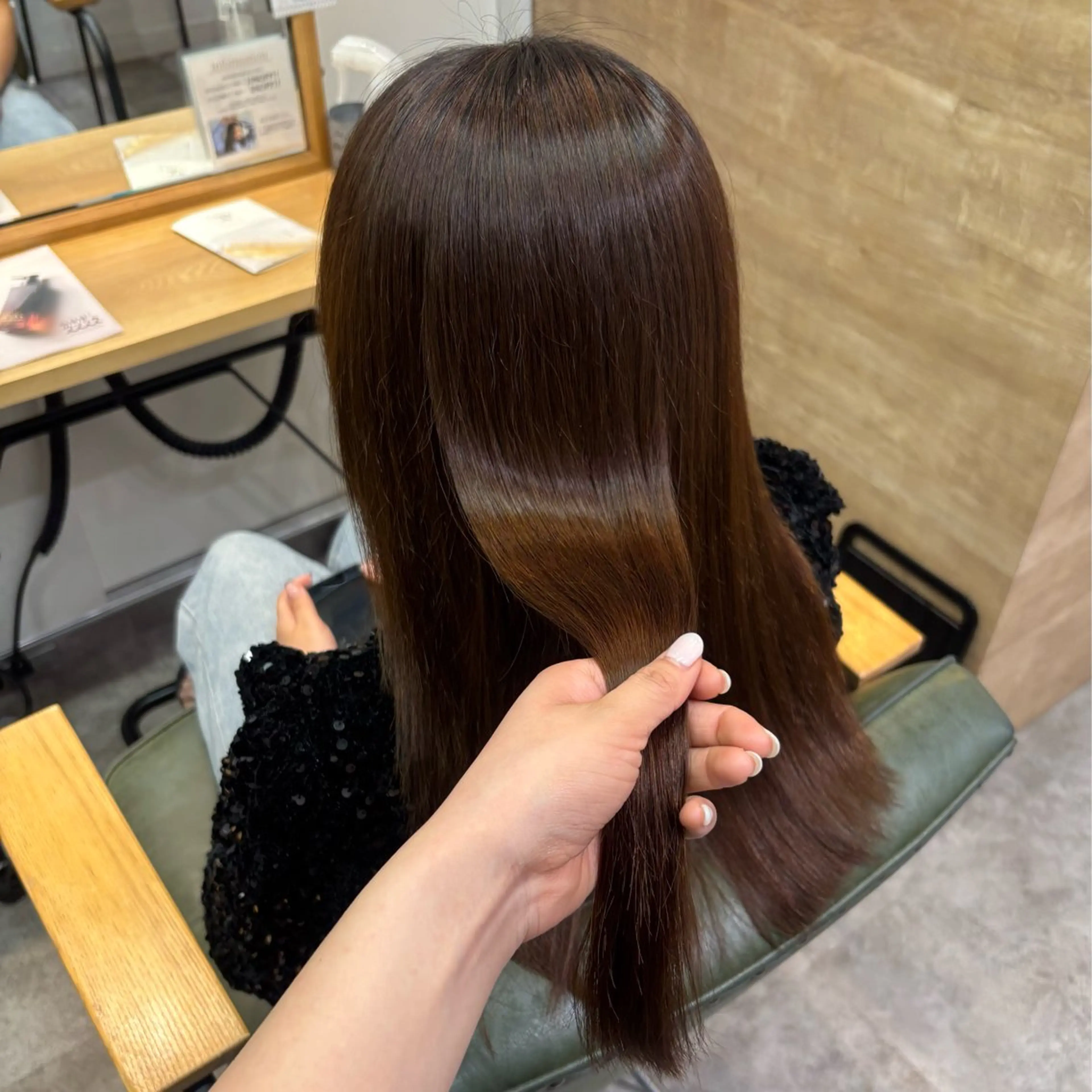パーマ 髪質改善 ストレートパーマ 縮毛矯正 艶感カラー/オリーブ アレンジ：♡のヘアスタイル