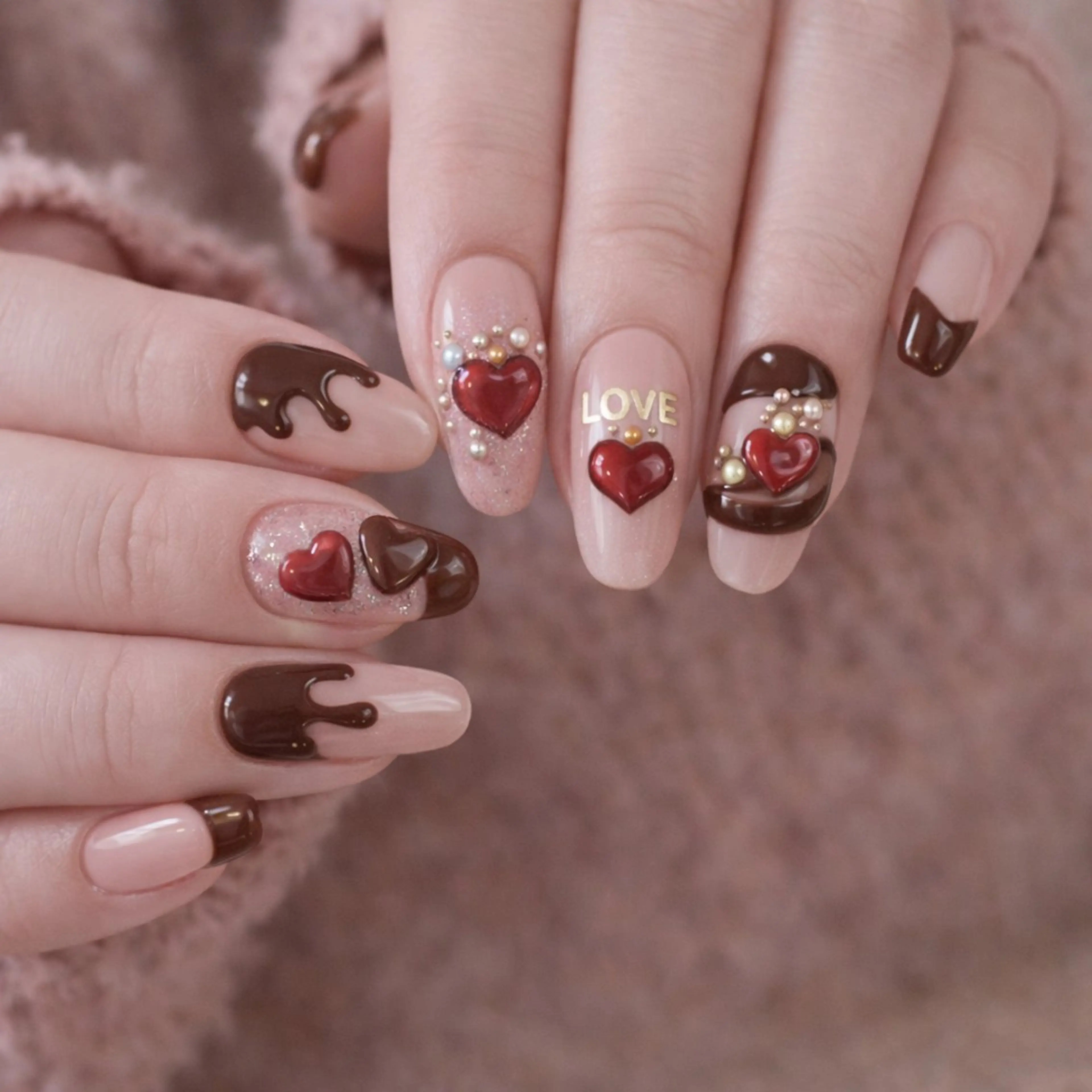 ネイル バレンタイン ハンドネイル Roger 舞のネイルデザイン