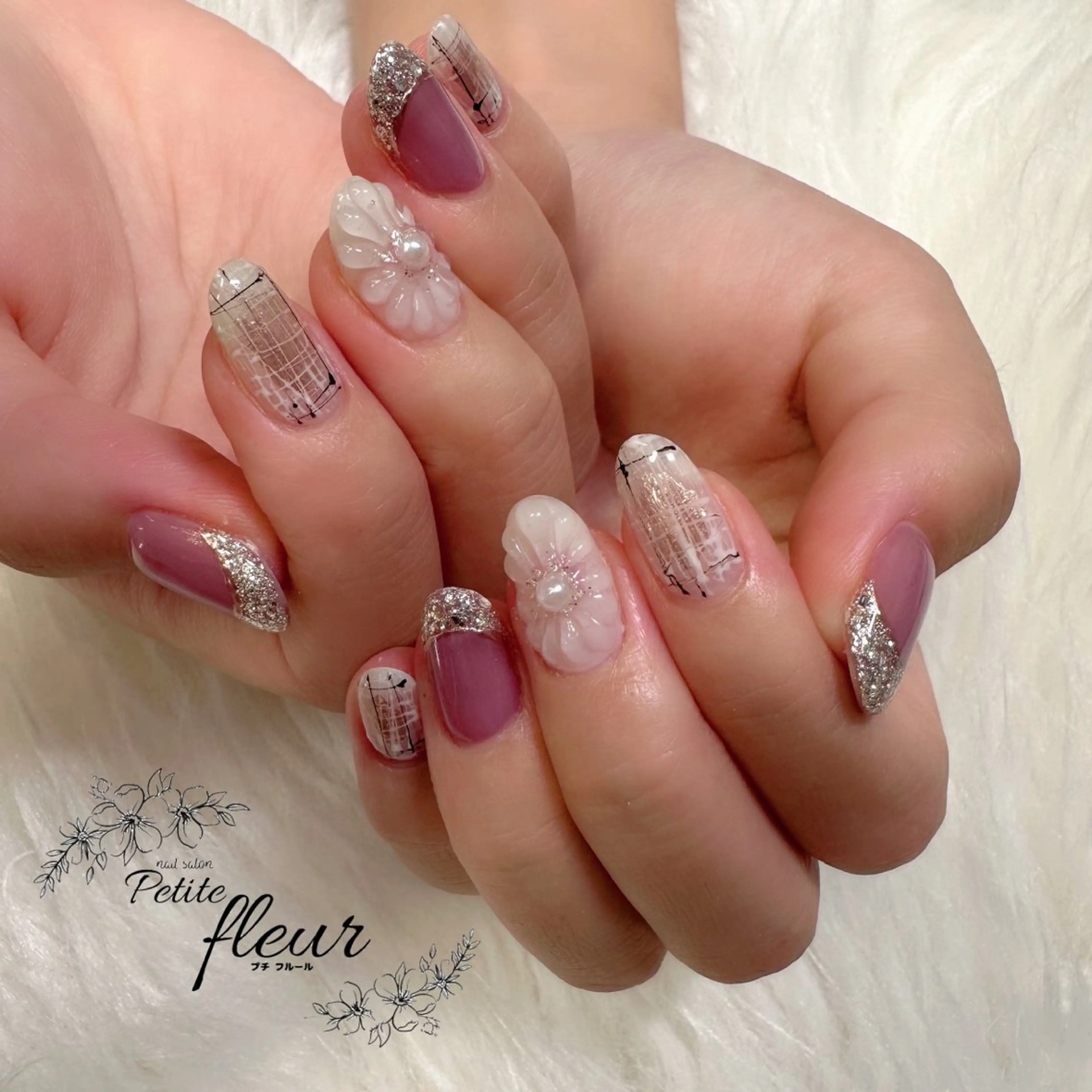 ネイル フラワーネイル ピンク ぷっくりネイル ❁⃘*。Petite fleur❁⃘*りさのネイルデザイン