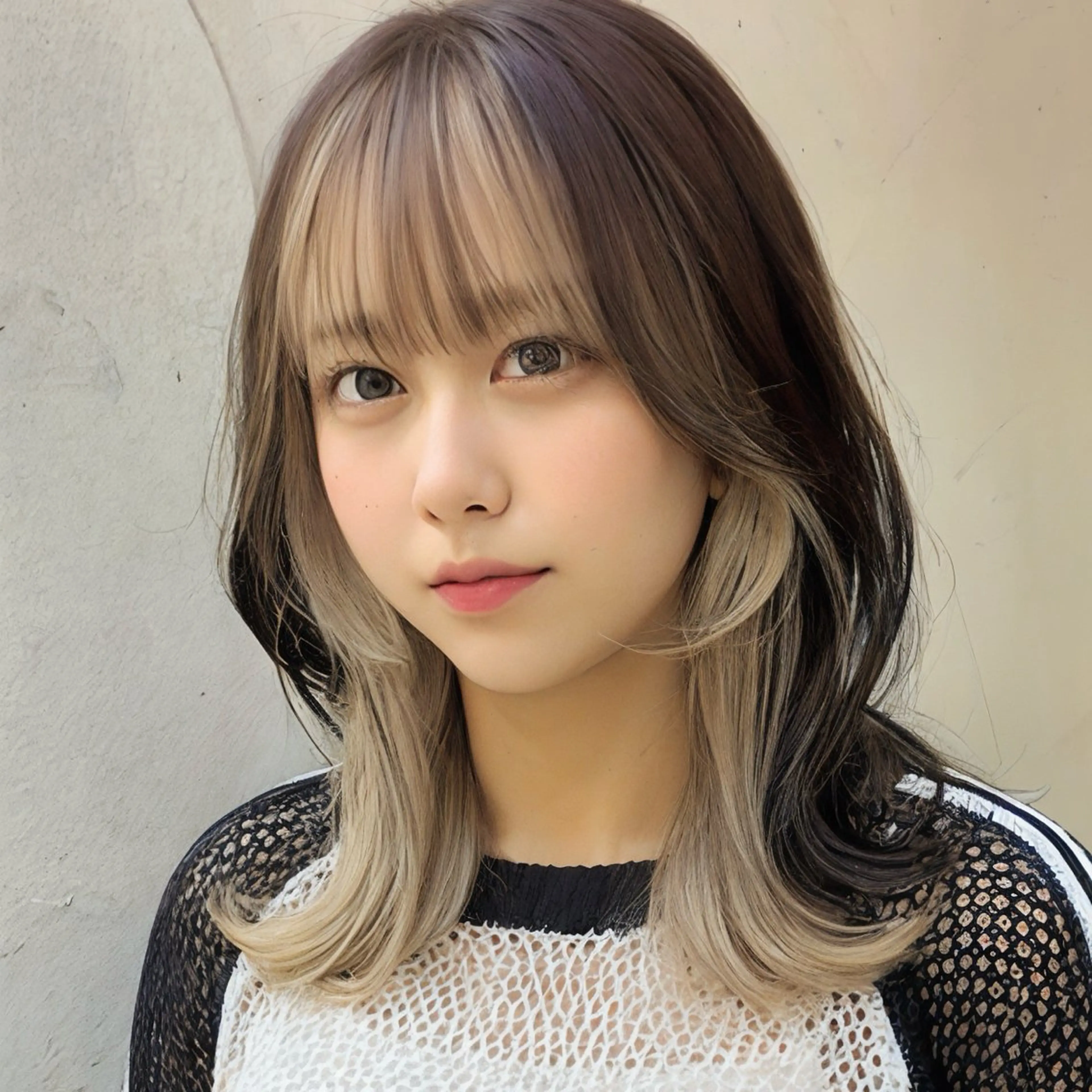 ミディアム カラー ベージュカラー インナーカラー ホワイトベージュ 韓国風ヘア レイヤーカット カット ヘアカラー トリートメント インナーカラー/レイ ヤーカット♡/マキシのヘアスタイル