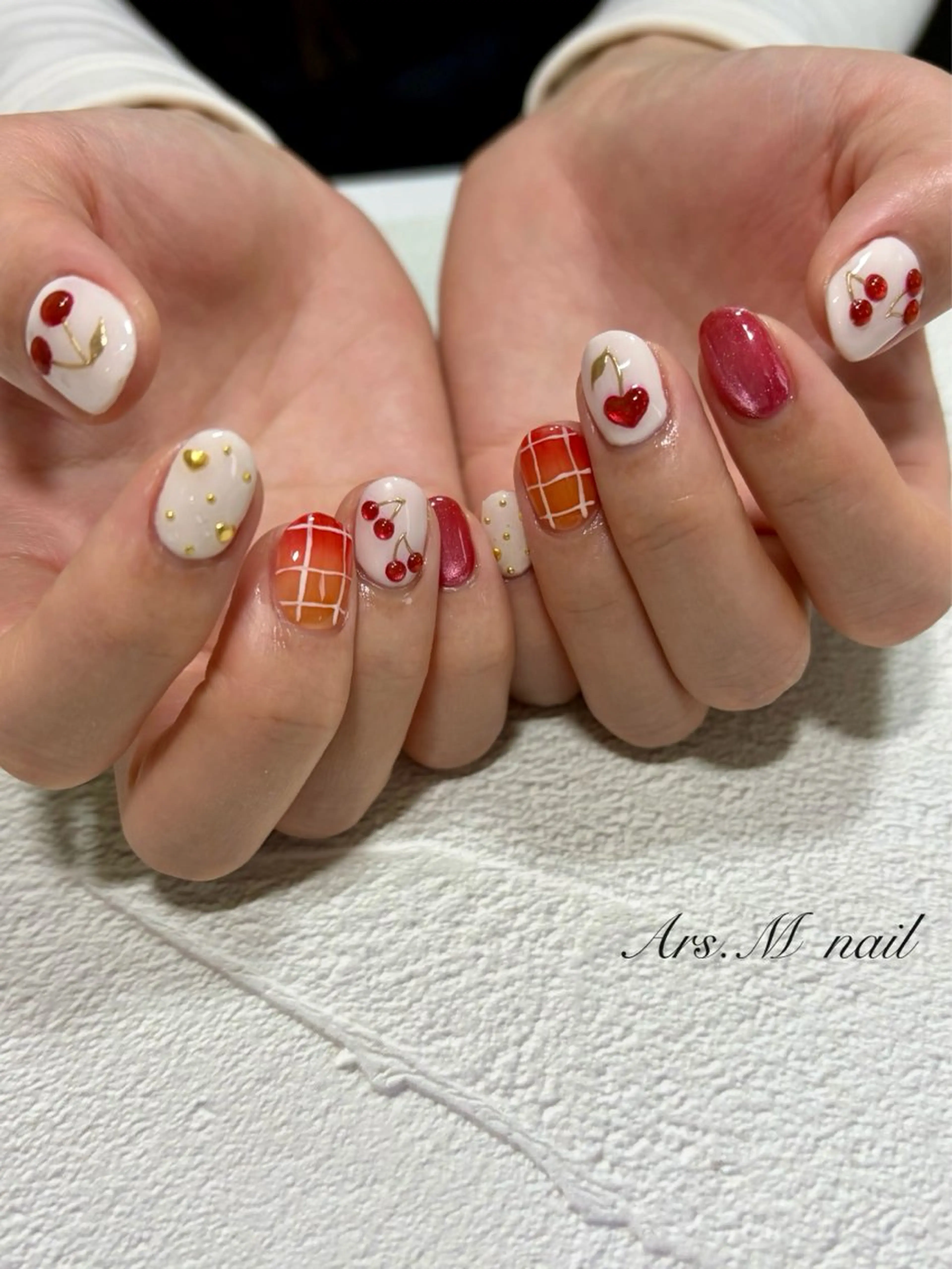 ネイル ドット マグネットネイル ショートネイル ハンドネイル Ars.M nailのネイルデザイン