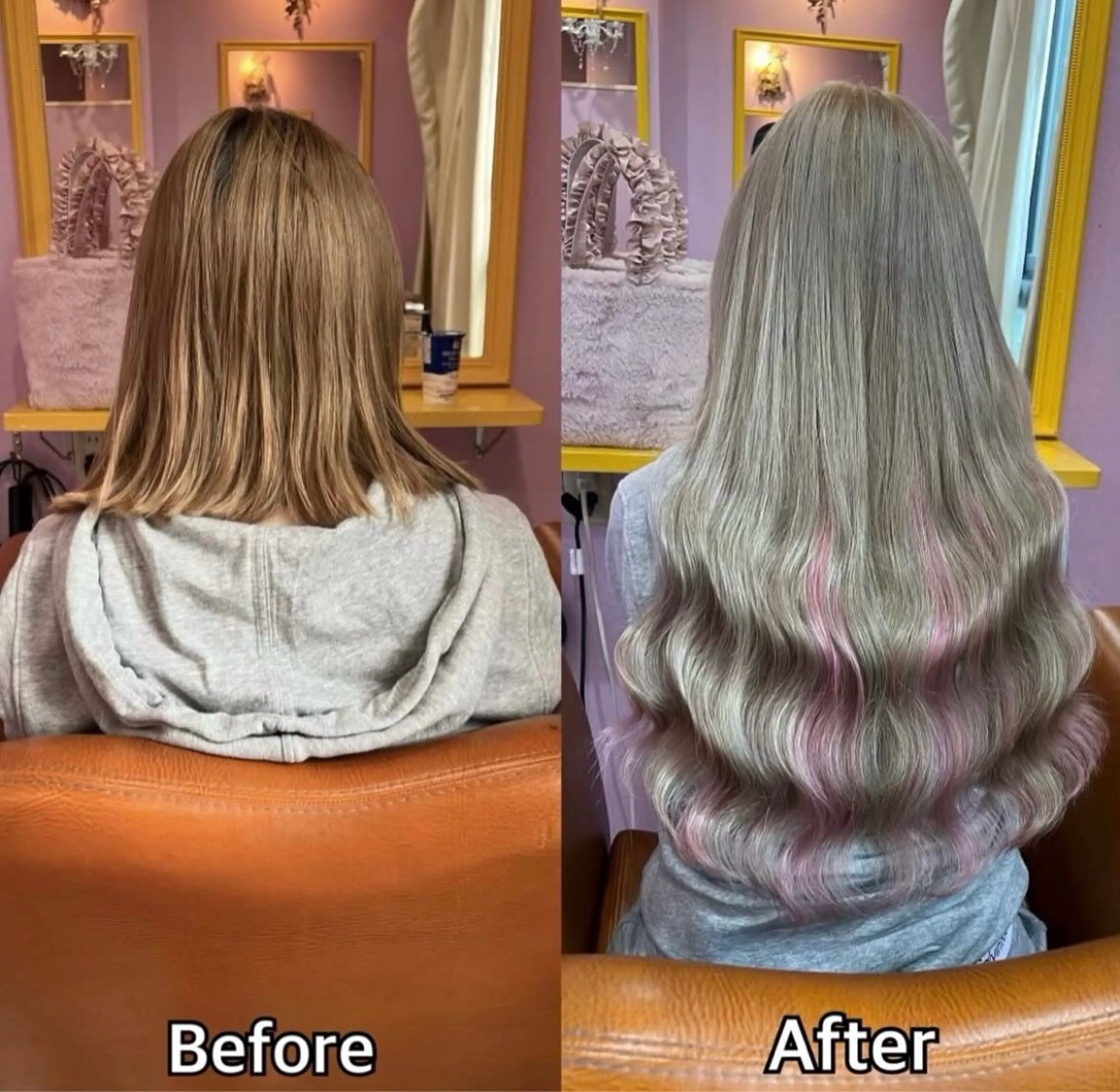 ロング シール+ちび編み込み エクステ梅田🐨のヘアスタイル