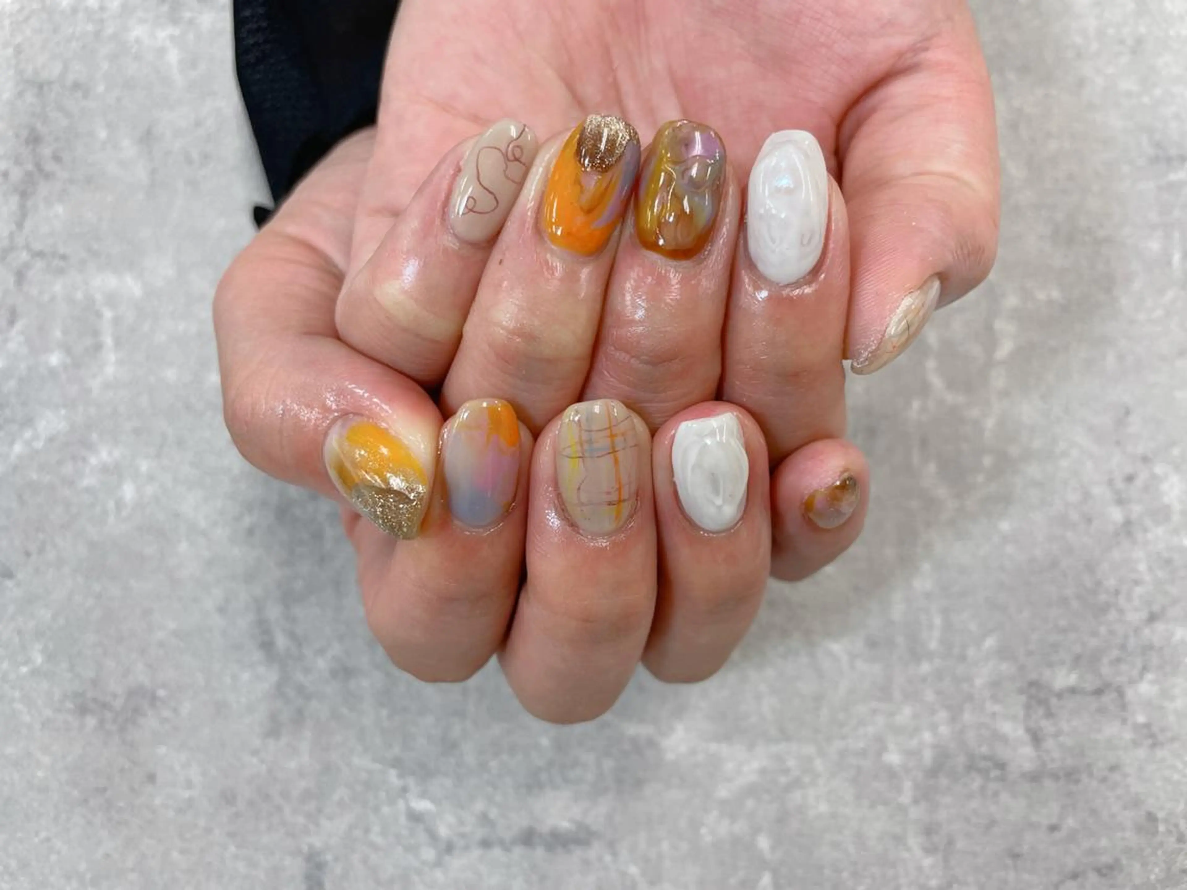 ネイル ニュアンスネイル ぷっくりネイル ハンドネイル foglia❁﻿. ⌇﻿imamuraのネイルデザイン