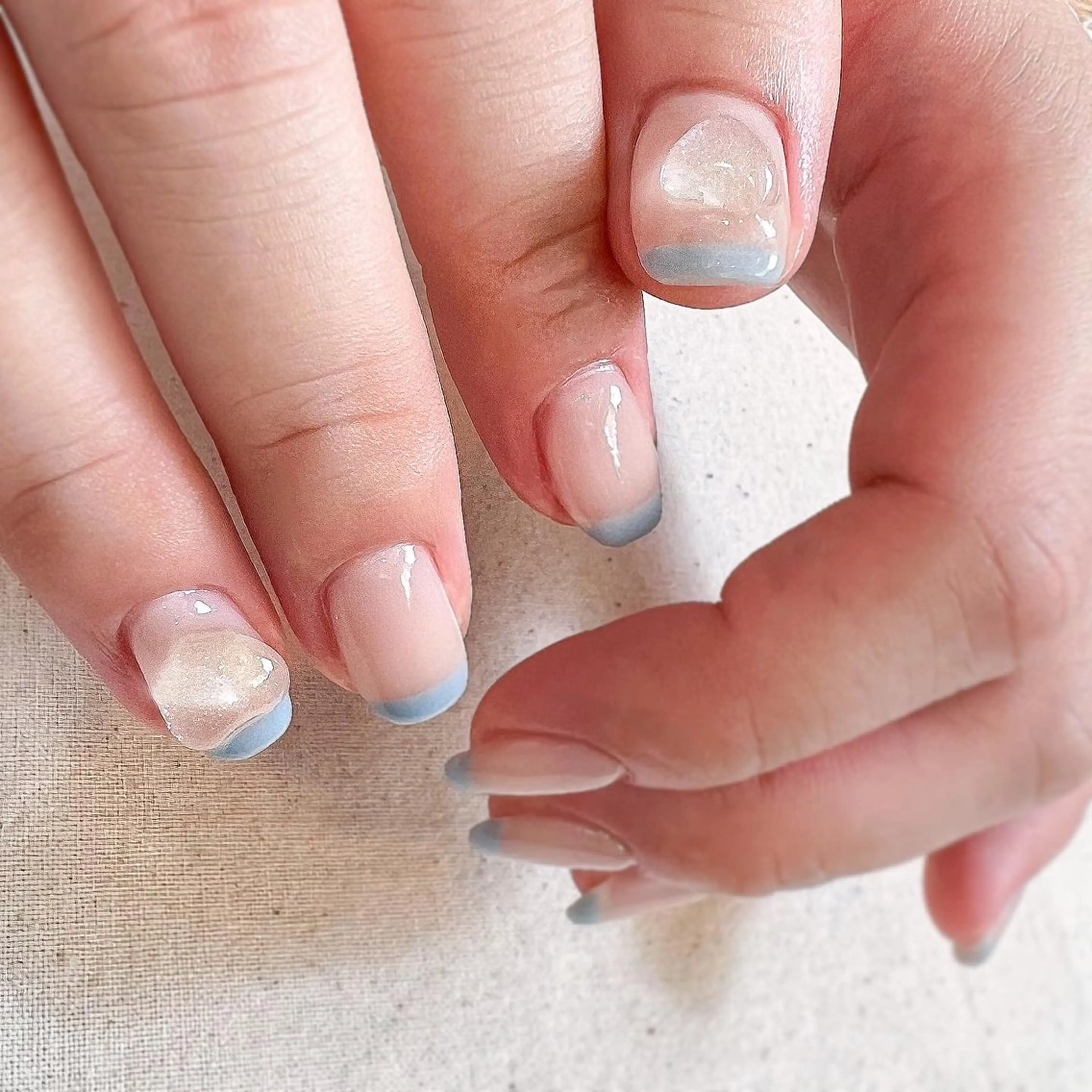 ネイル フレンチネイル ハート 氷ネイル・うるうるネイル シンプルネイル ストーンネイル ハンドネイル pointillé .ayaのネイルデザイン