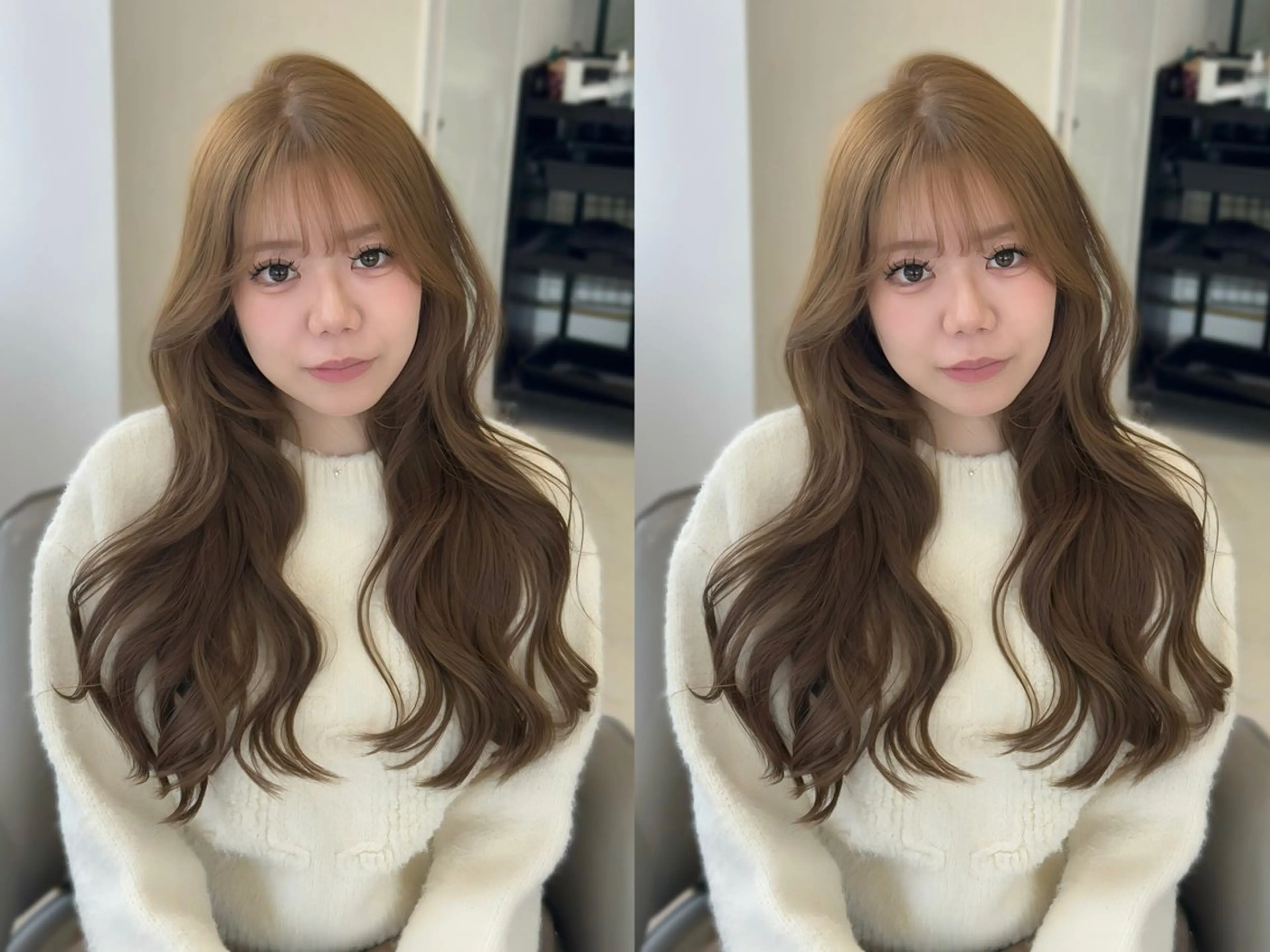 ロング ヘアカラー トリートメント ao - 赤み消し ベージュ/大阪梅田のヘアスタイル