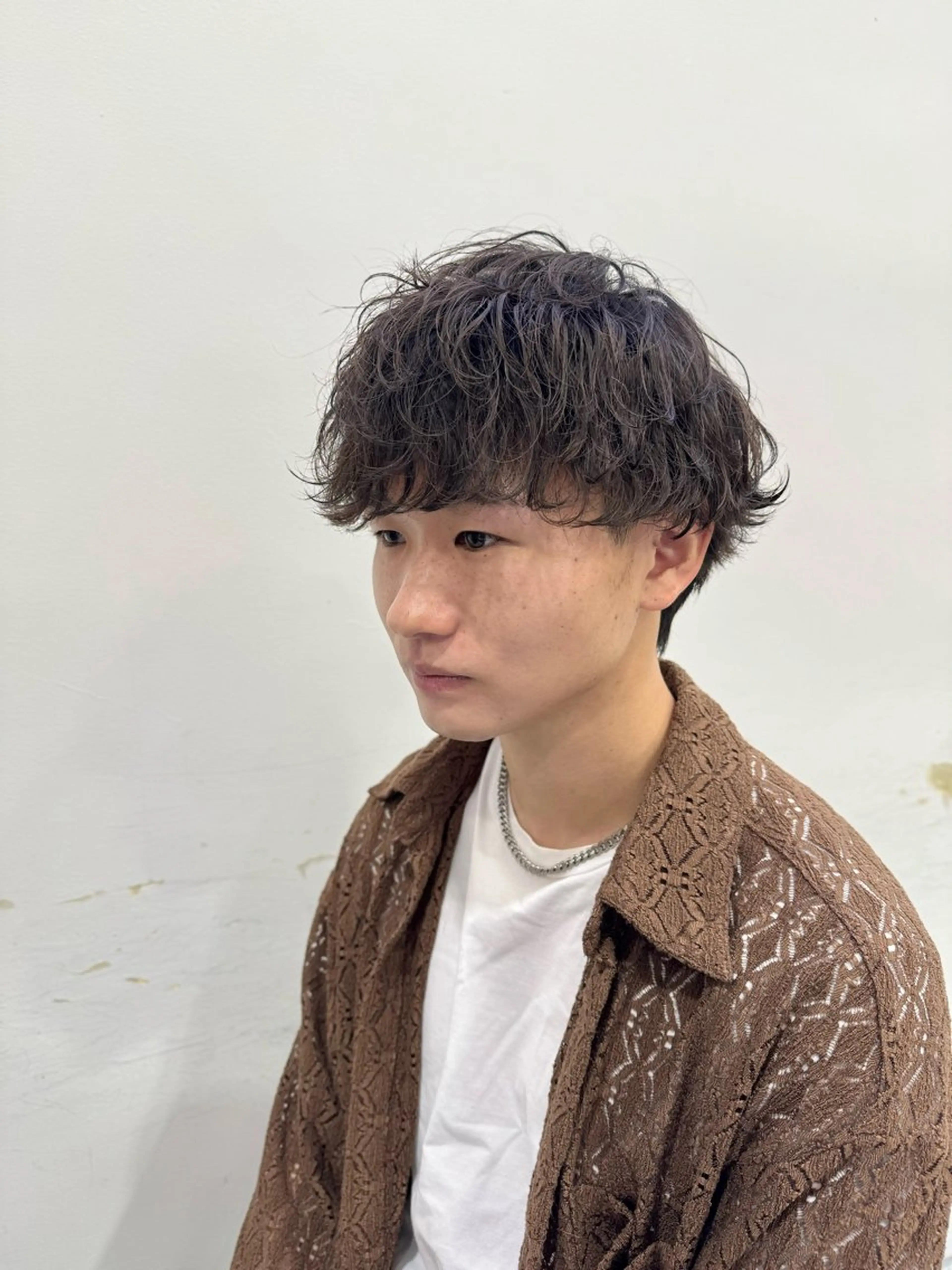 ミディアム パーマ メンズ カット パーマ メンズ特化 古賀陸斗のヘアスタイル