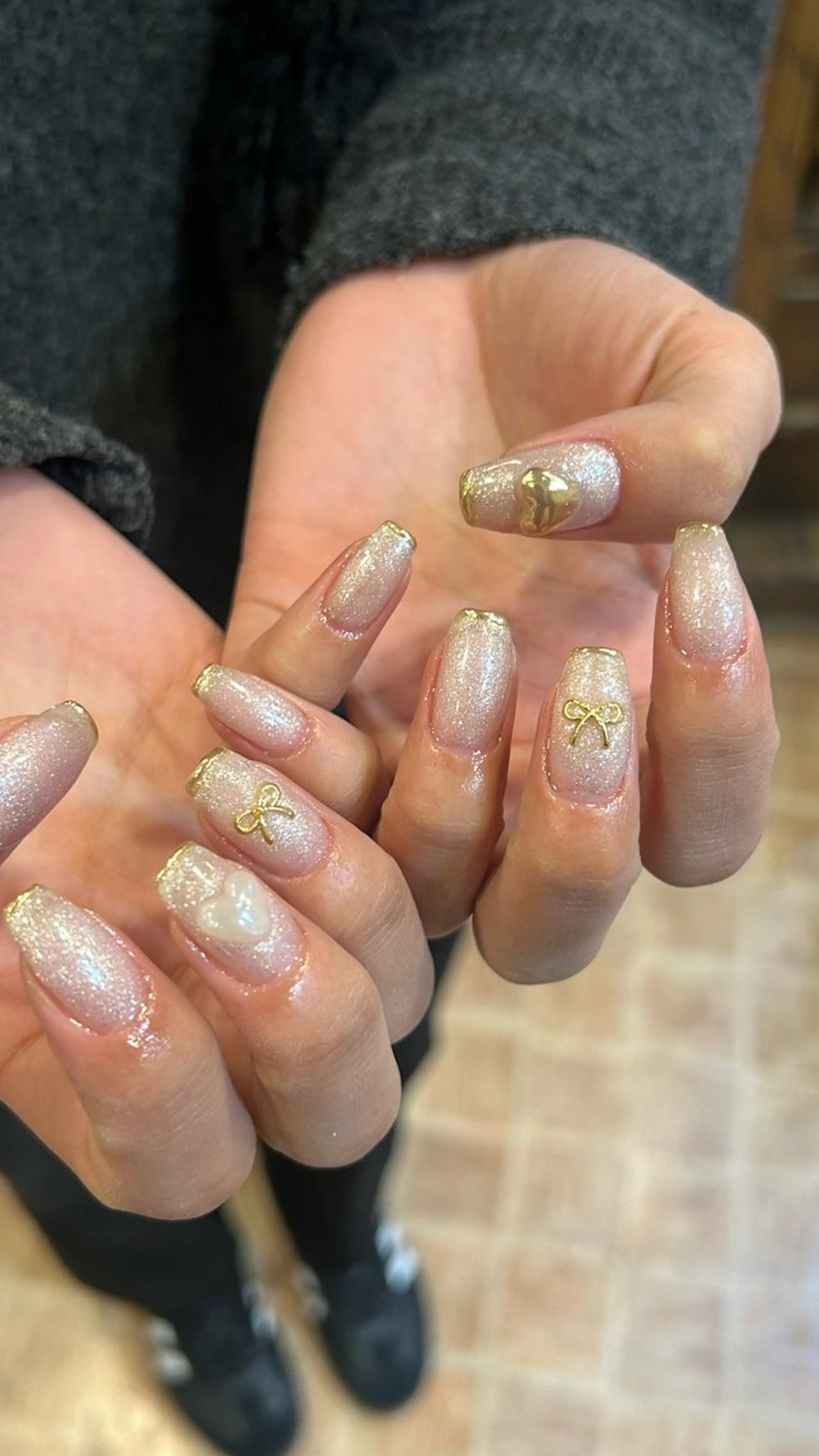 ネイル ハート ラメ(グリッター) 小野寺 千尋のネイルデザイン