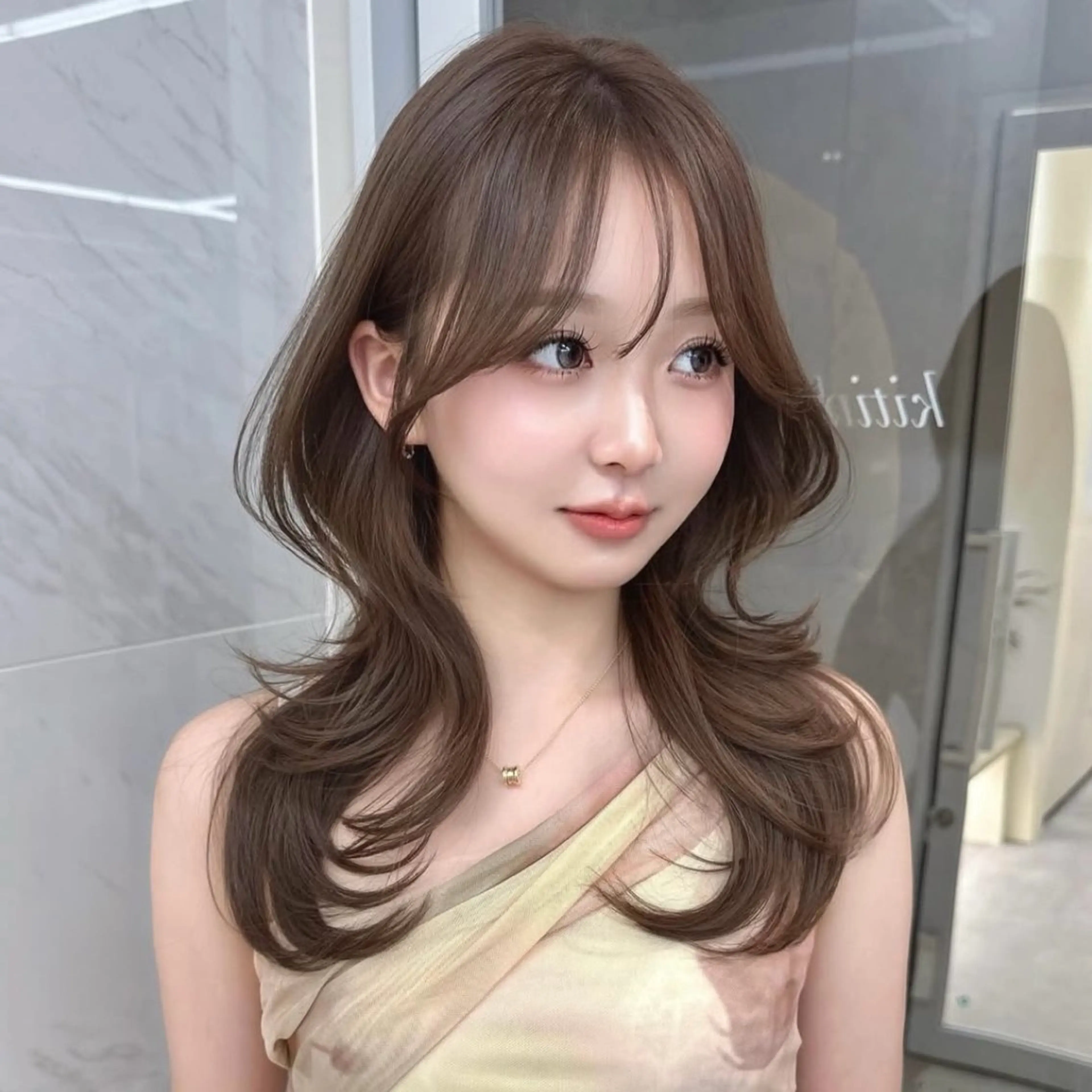 ロング カラー ヘアアレンジ ブラウンカラー マロンブラウン 韓国風ヘア レイヤーカット カット ヘアカラー ヘアセット kana 栄美容師/韓国ヘアのヘアスタイル