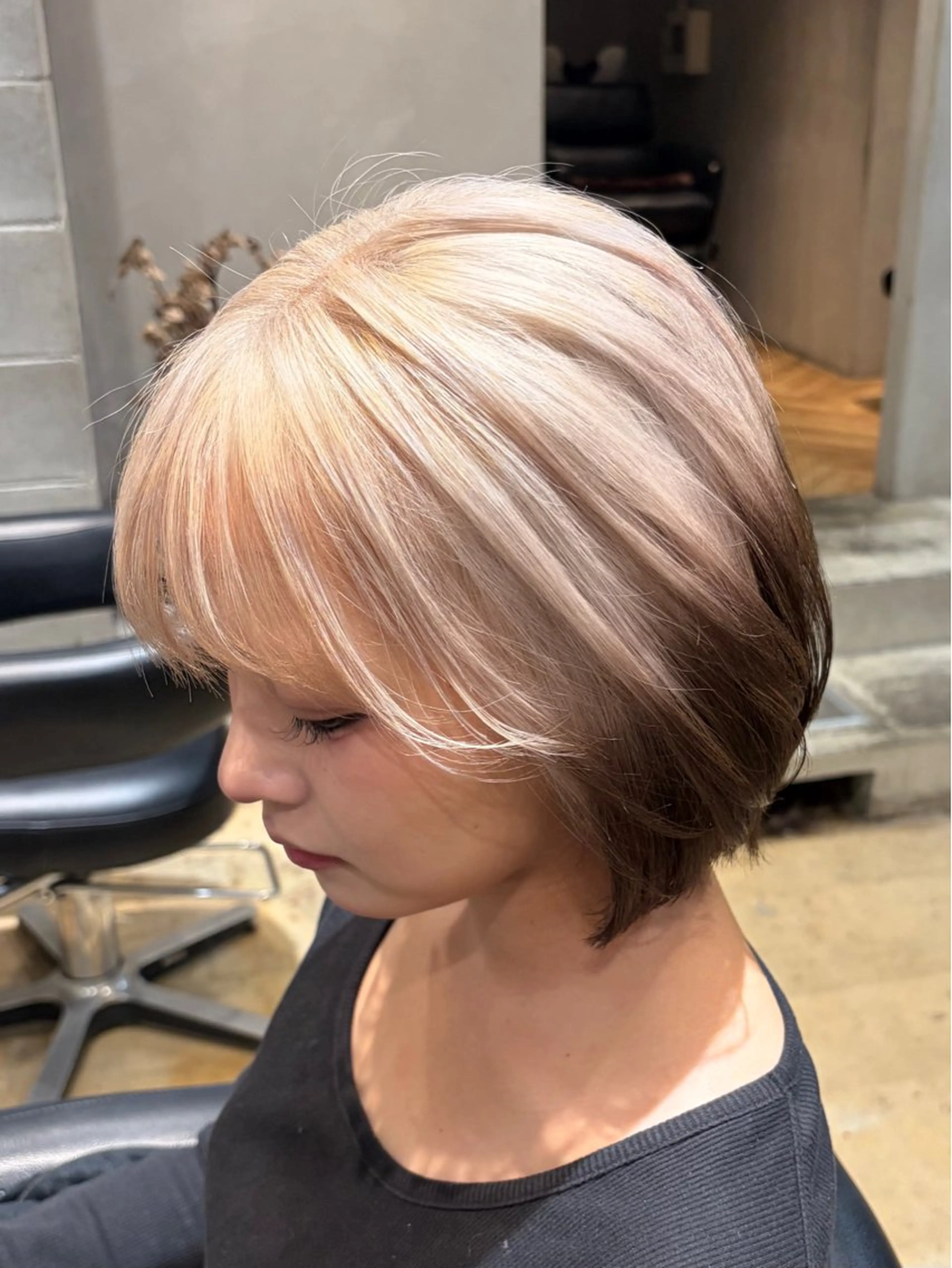 ミディアム カット ヘアカラー みわ/博多 ブリーチ/メンズヘアのヘアスタイル