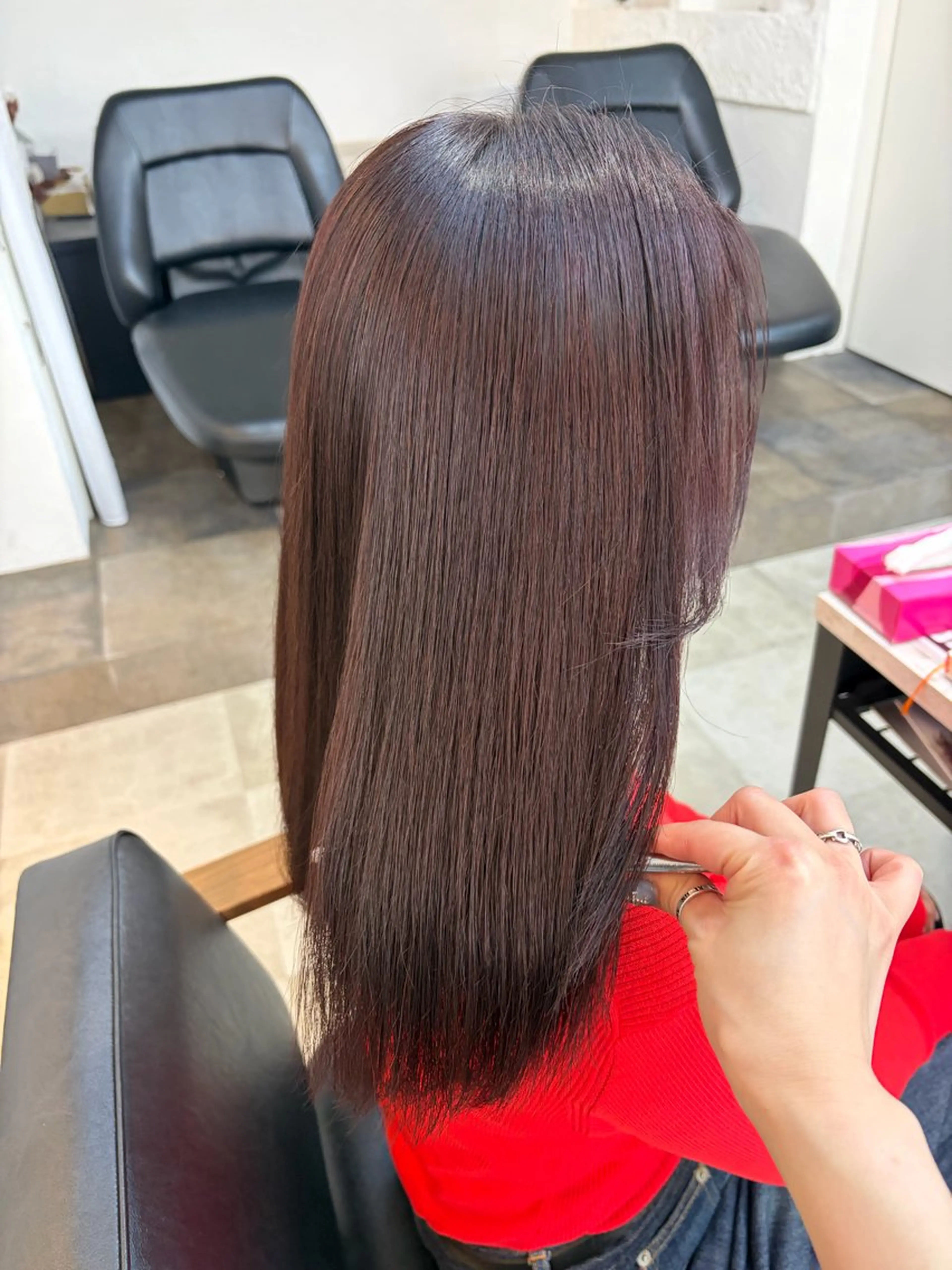 セミロング カラー 🥀韓国ヘア🥀 宮津真菜のヘアスタイル