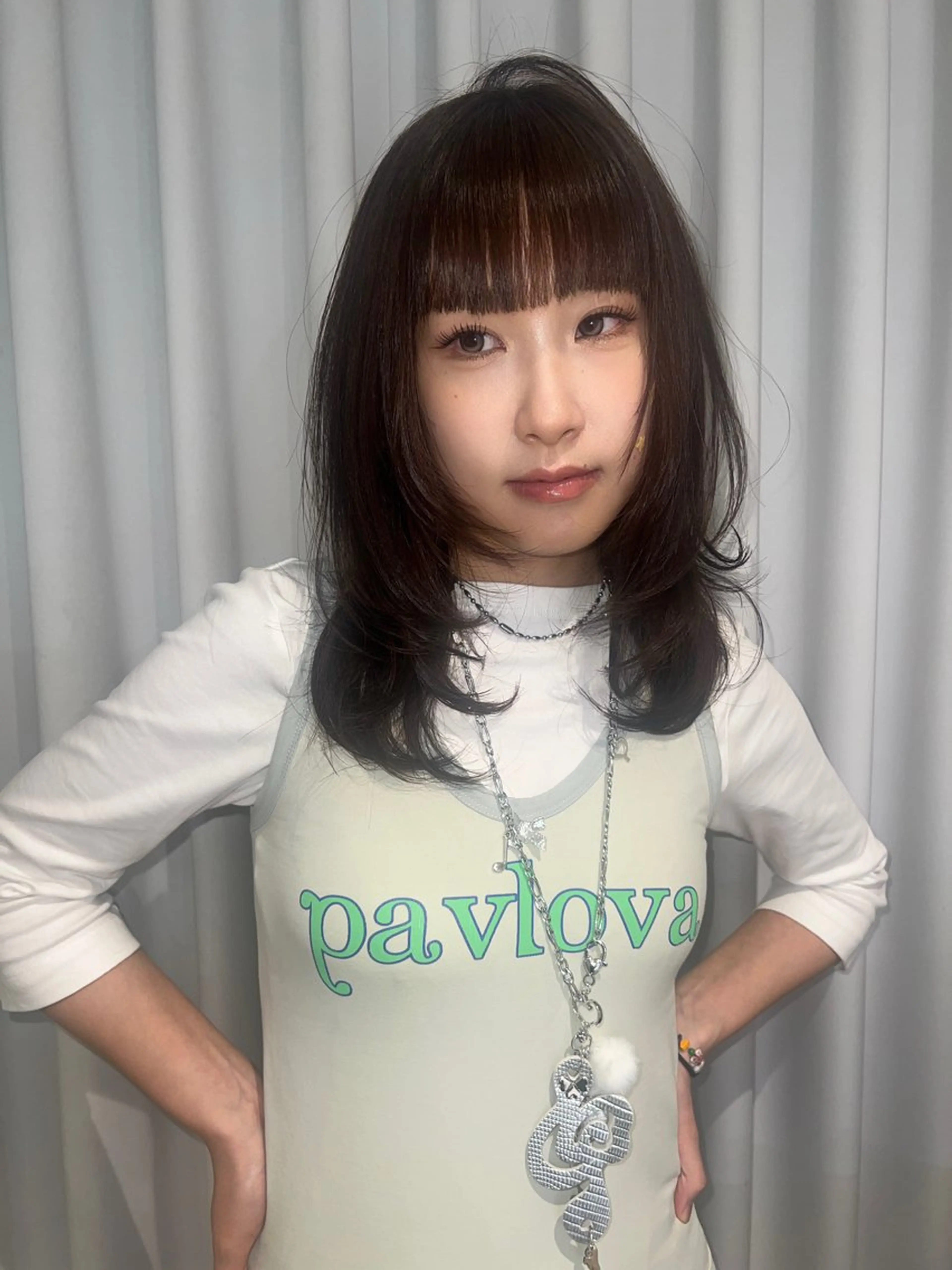 セミロング ハッシュカット レイヤーカット ウルフ/レイヤー /aoiのヘアスタイル