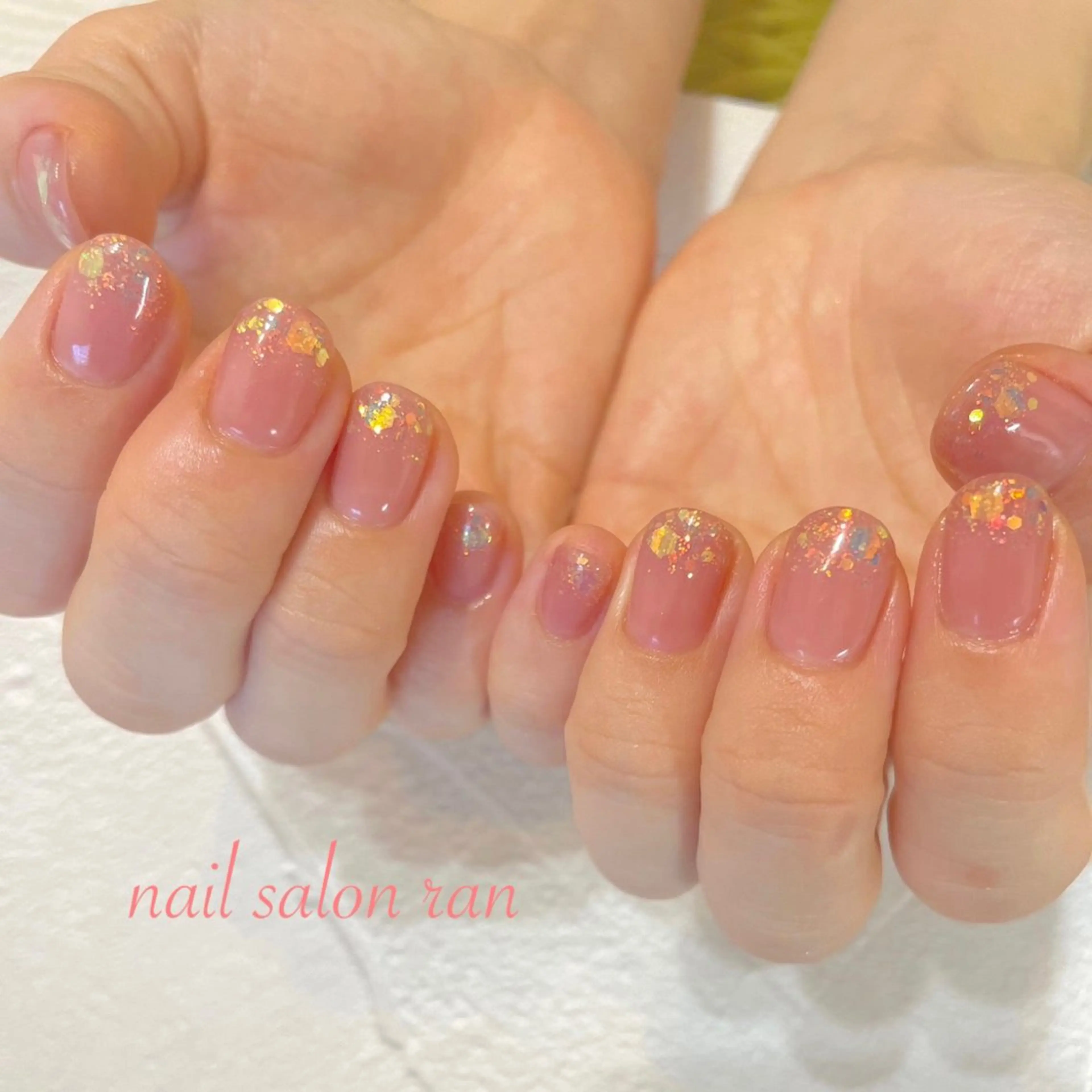 ネイル フレンチネイル ラメ(グリッター) ハンドネイル ハンドケア nailsalon ranのネイルデザイン