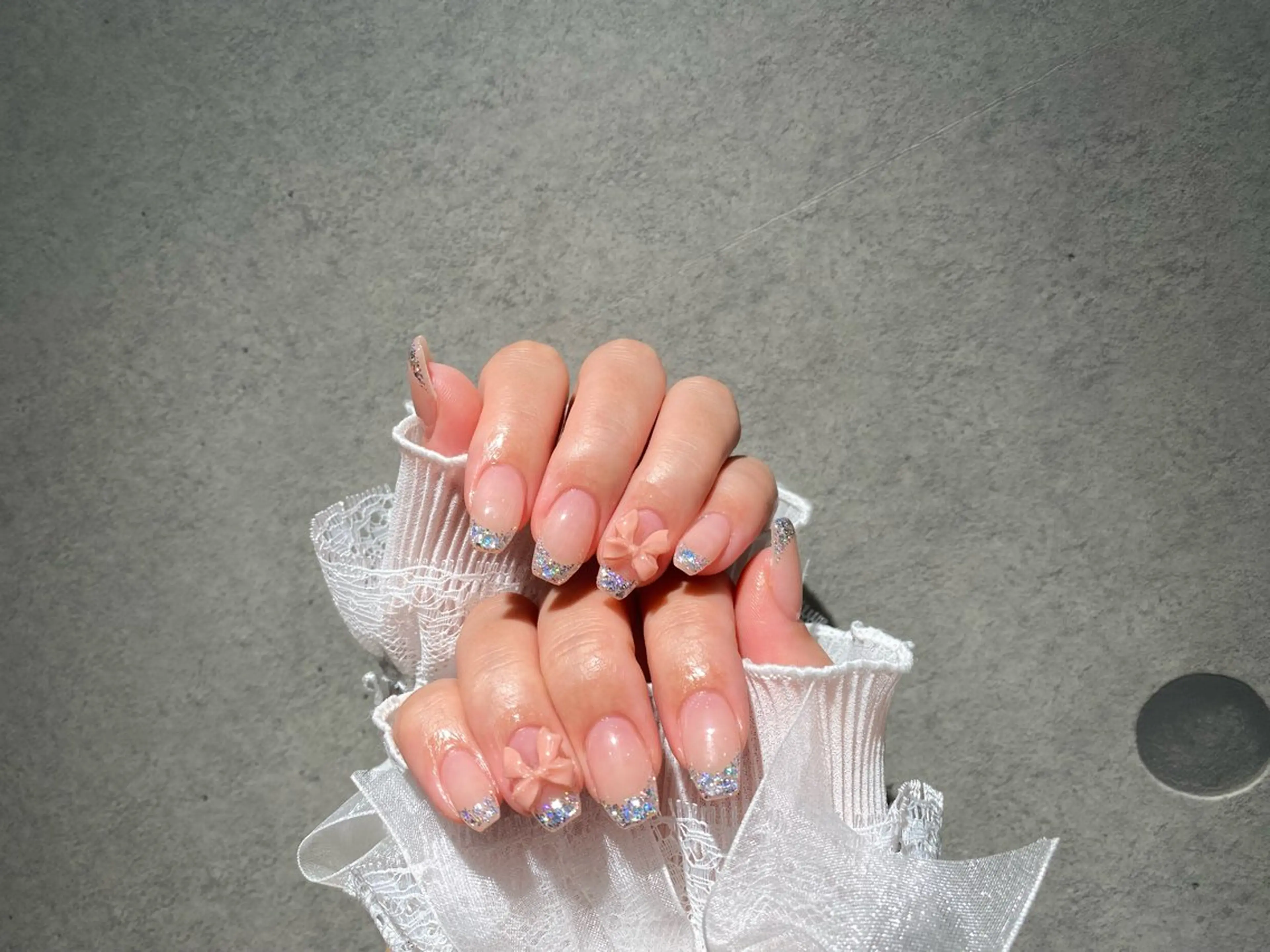 ネイル I-nailロング /ワンホン/キラキラのネイルデザイン