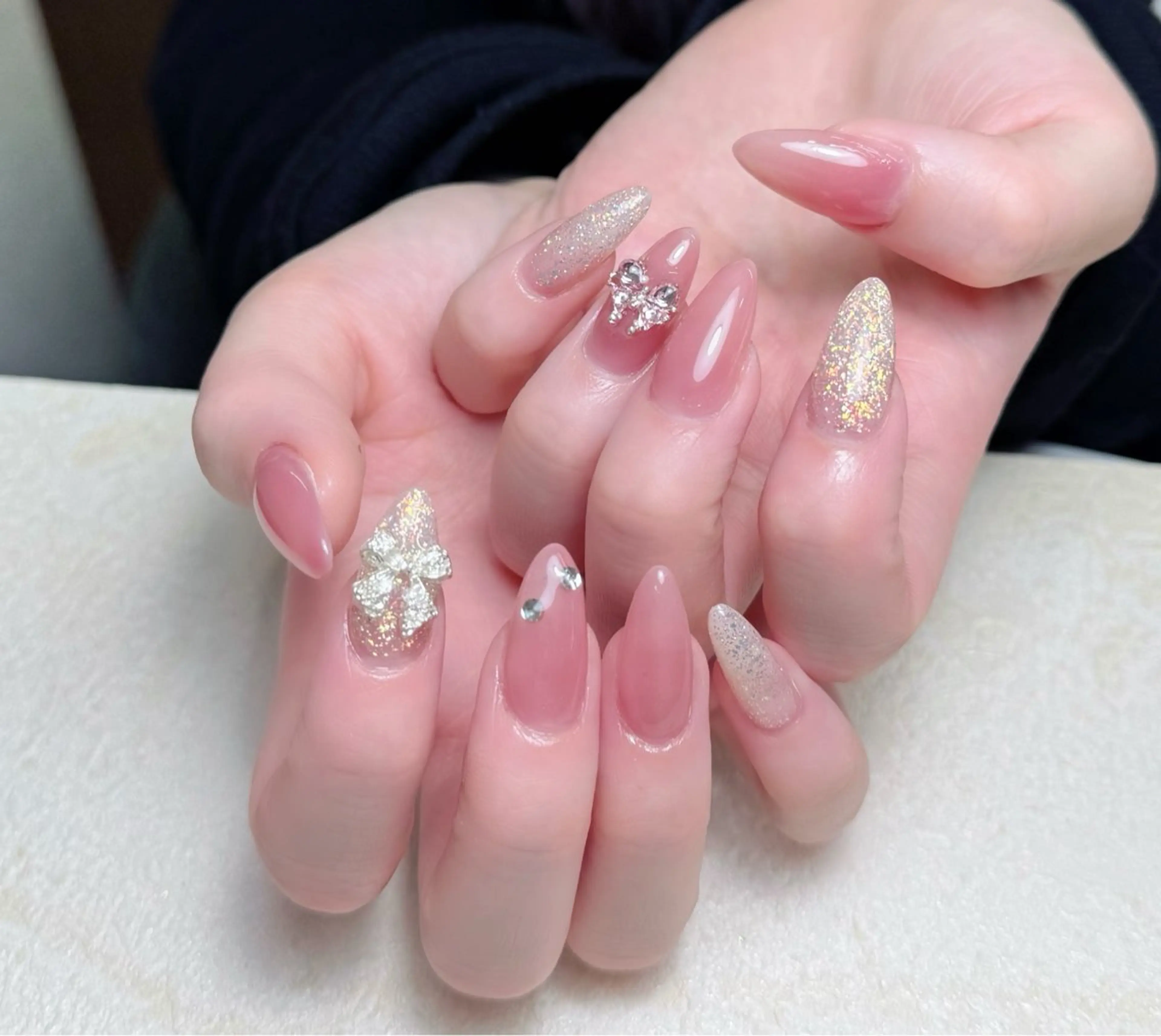 ネイル 長さ出し フットネイル フレンチネイル ジェルネイル ガラスフレンチ ハンドネイル 中野駅から2分 MEO NAILのネイルデザイン