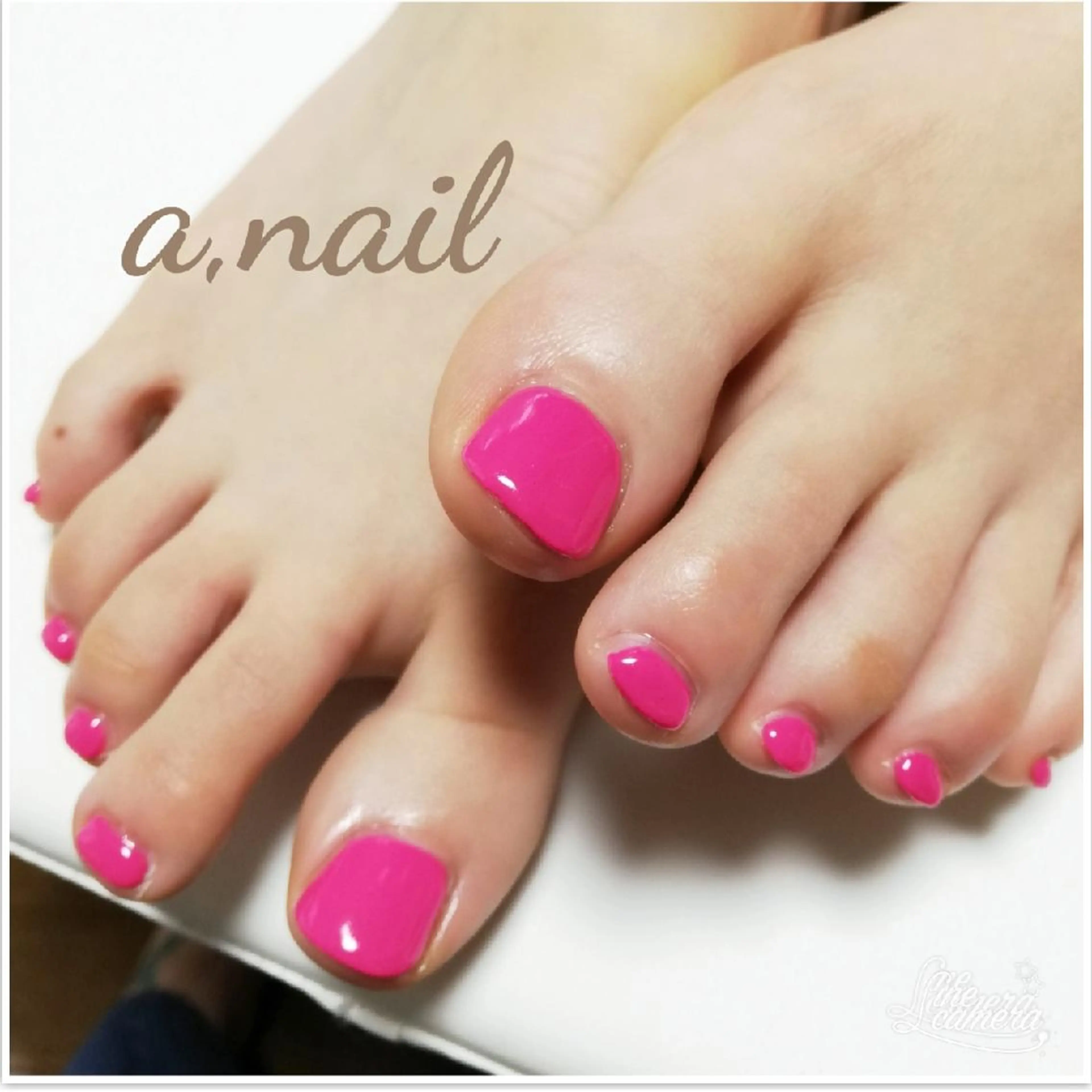 ネイル フットネイル ピンク ネイルサロン エーネイルのネイルデザイン
