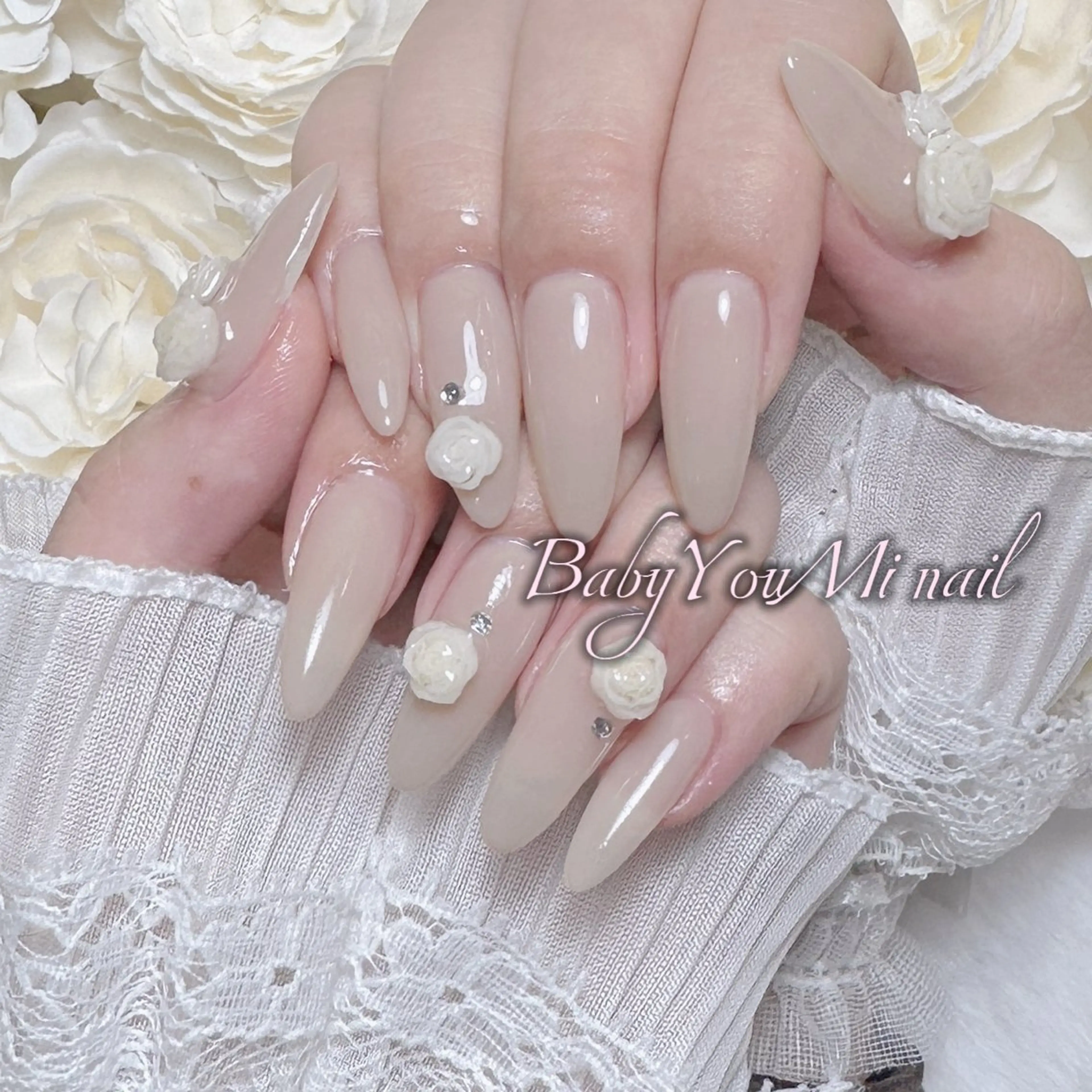 ネイル オーロラネイル チークネイル 成人式 フットネイル フレンチネイル ハンドネイル BabyYouMi nailのネイルデザイン