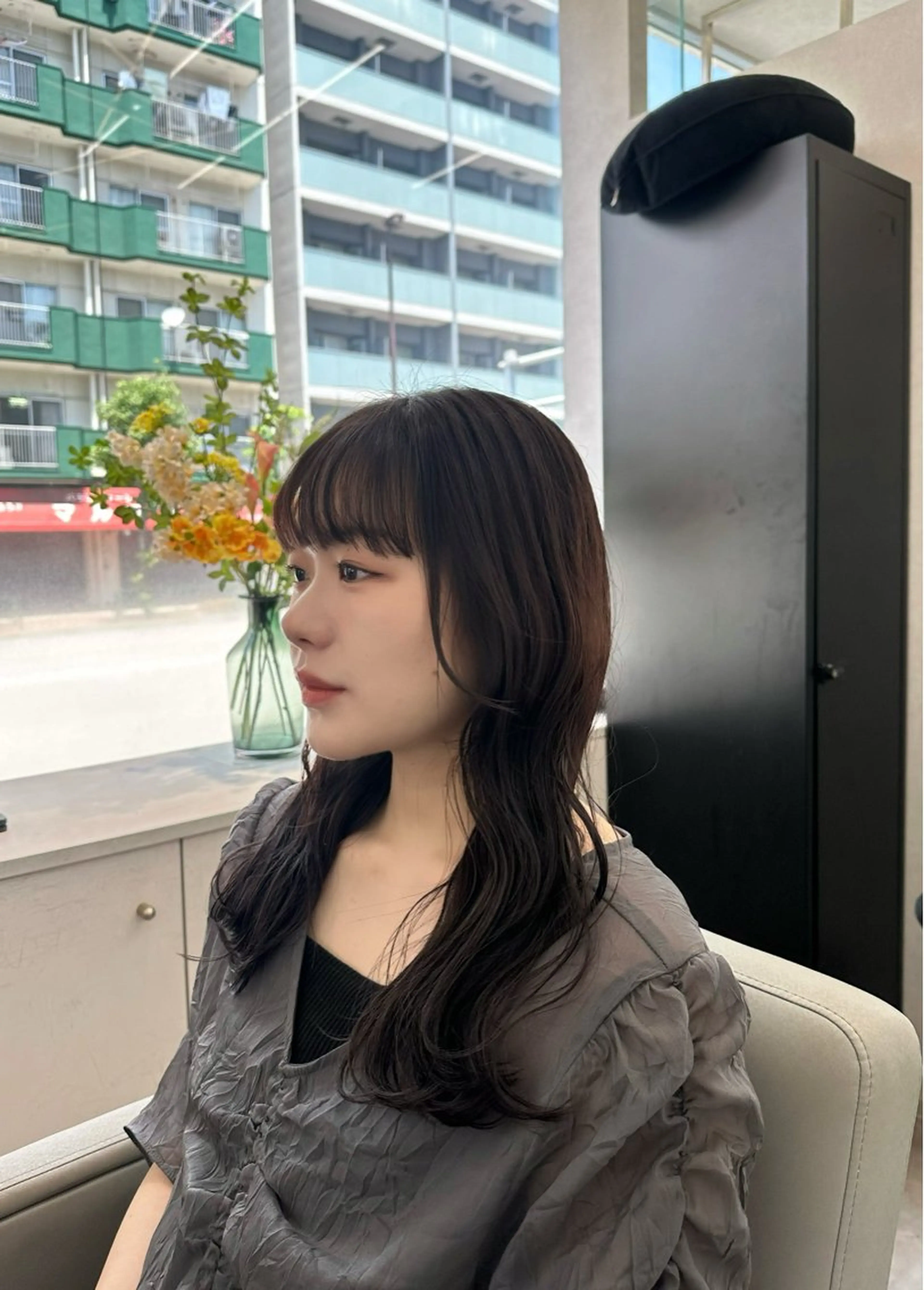 ロング カラー カット ヘアカラー トリートメント ナチュラル🎀透明感 カラー/香香のヘアスタイル