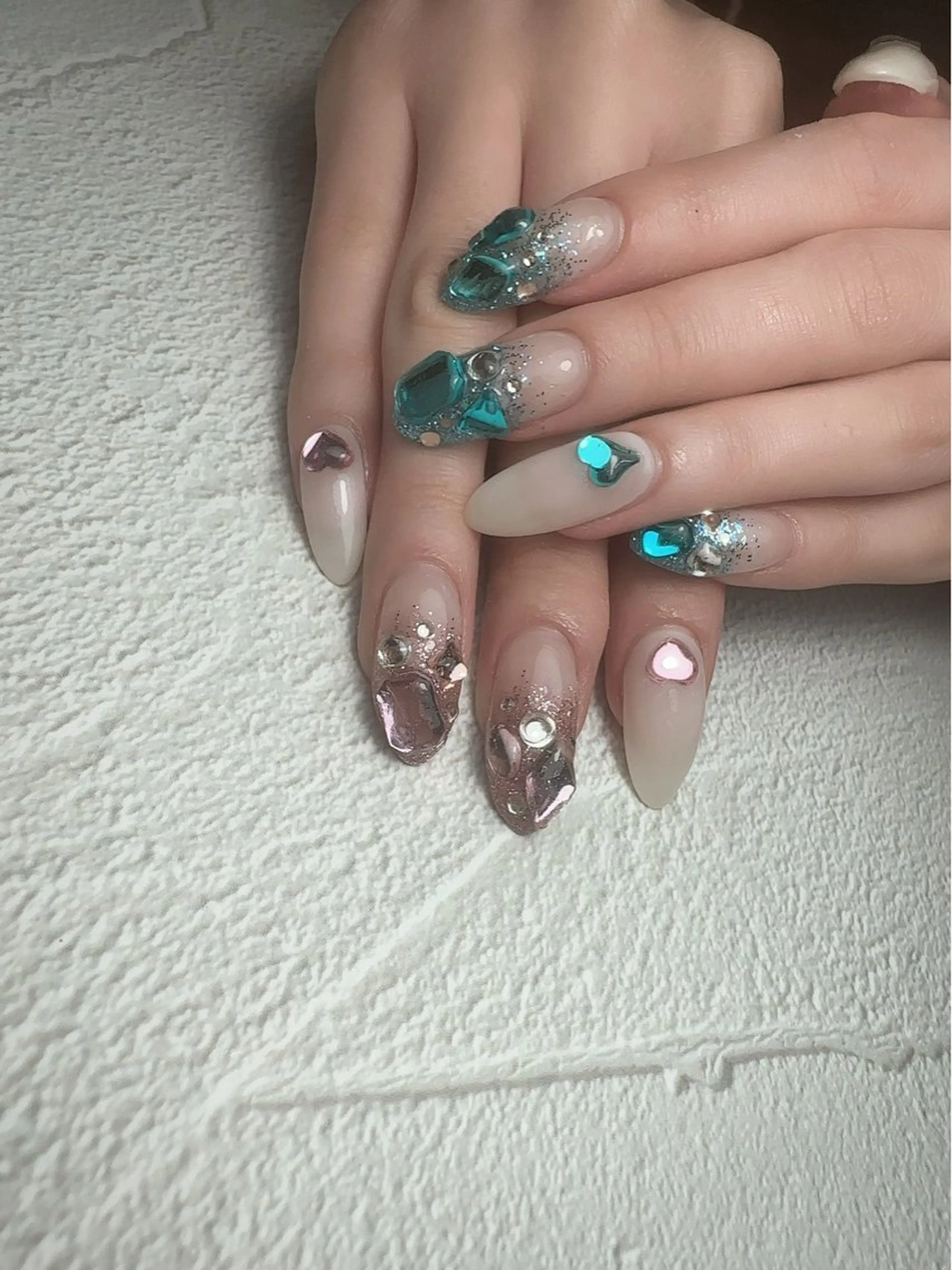 ネイル アートネイル 入学式 ハート マグネットネイル 持ち込み ハンドネイル nail salon    Mimiy..所属・Nailsalon Mimiy..♡のネイルデザイン