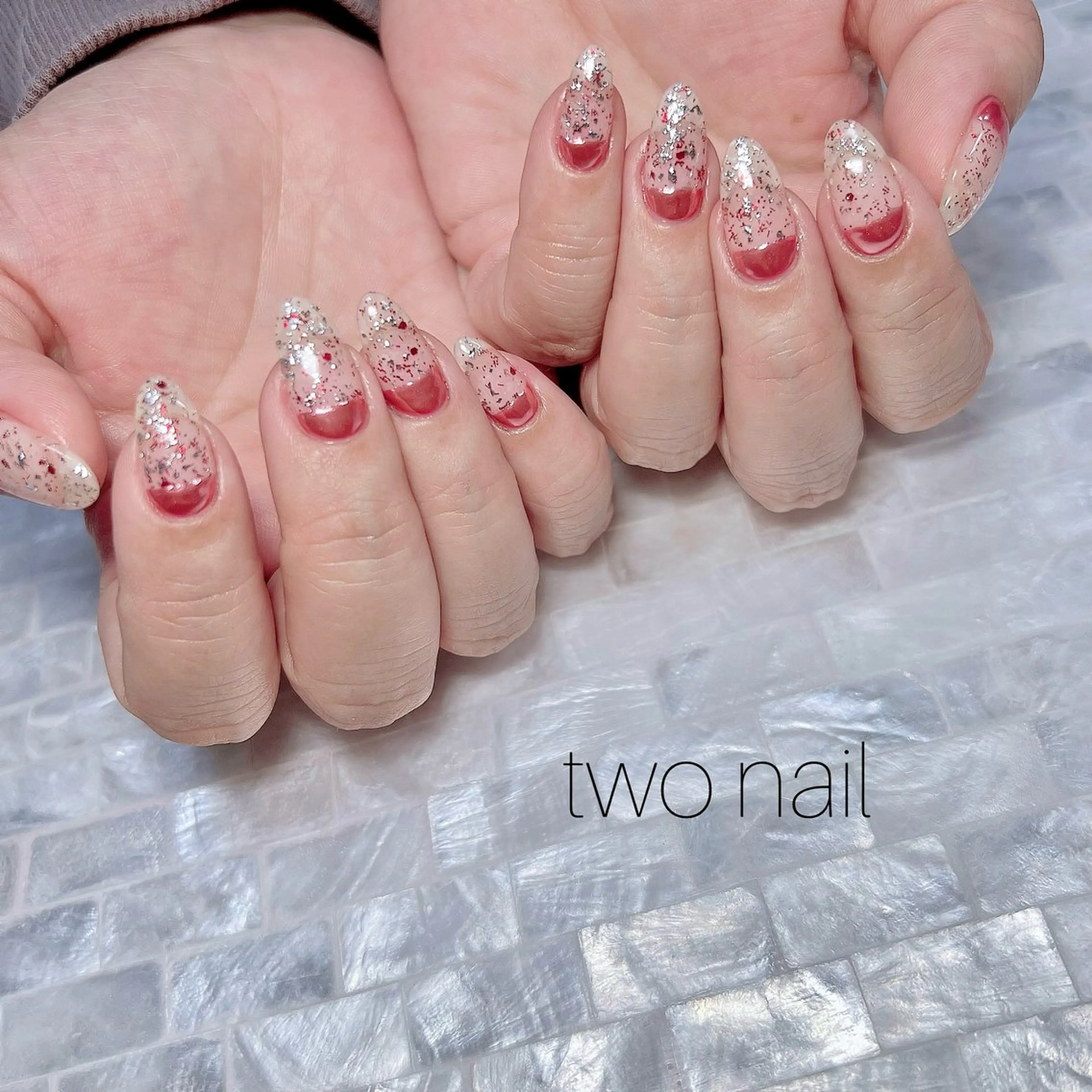 ネイル アートネイル ネイルチップ ホワイト ハンドネイル two nailのネイルデザイン