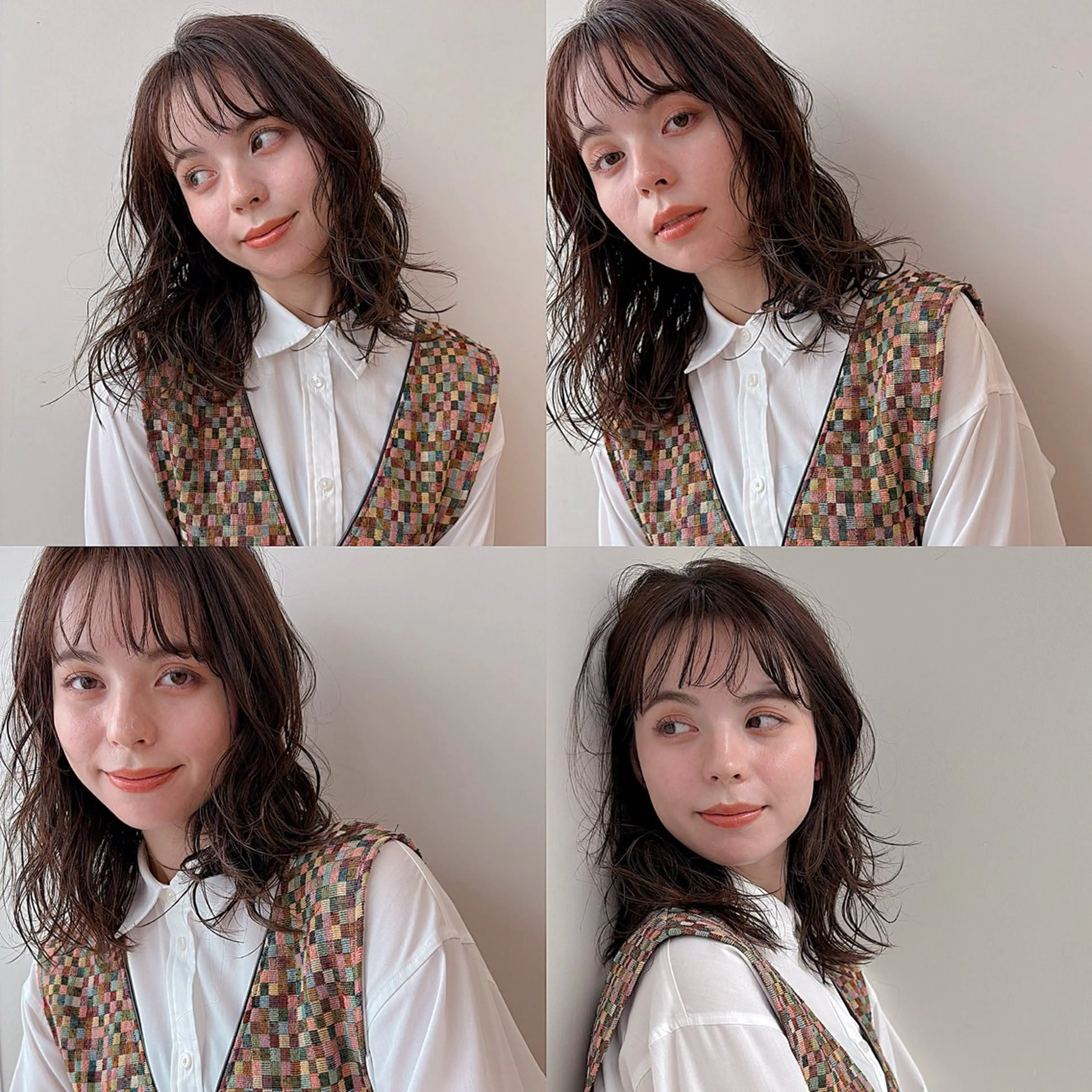 パーマ ニュアンスパーマ カット パーマ トリートメント ボブ/ミディアム 親しみやすさ/さくらのヘアスタイル