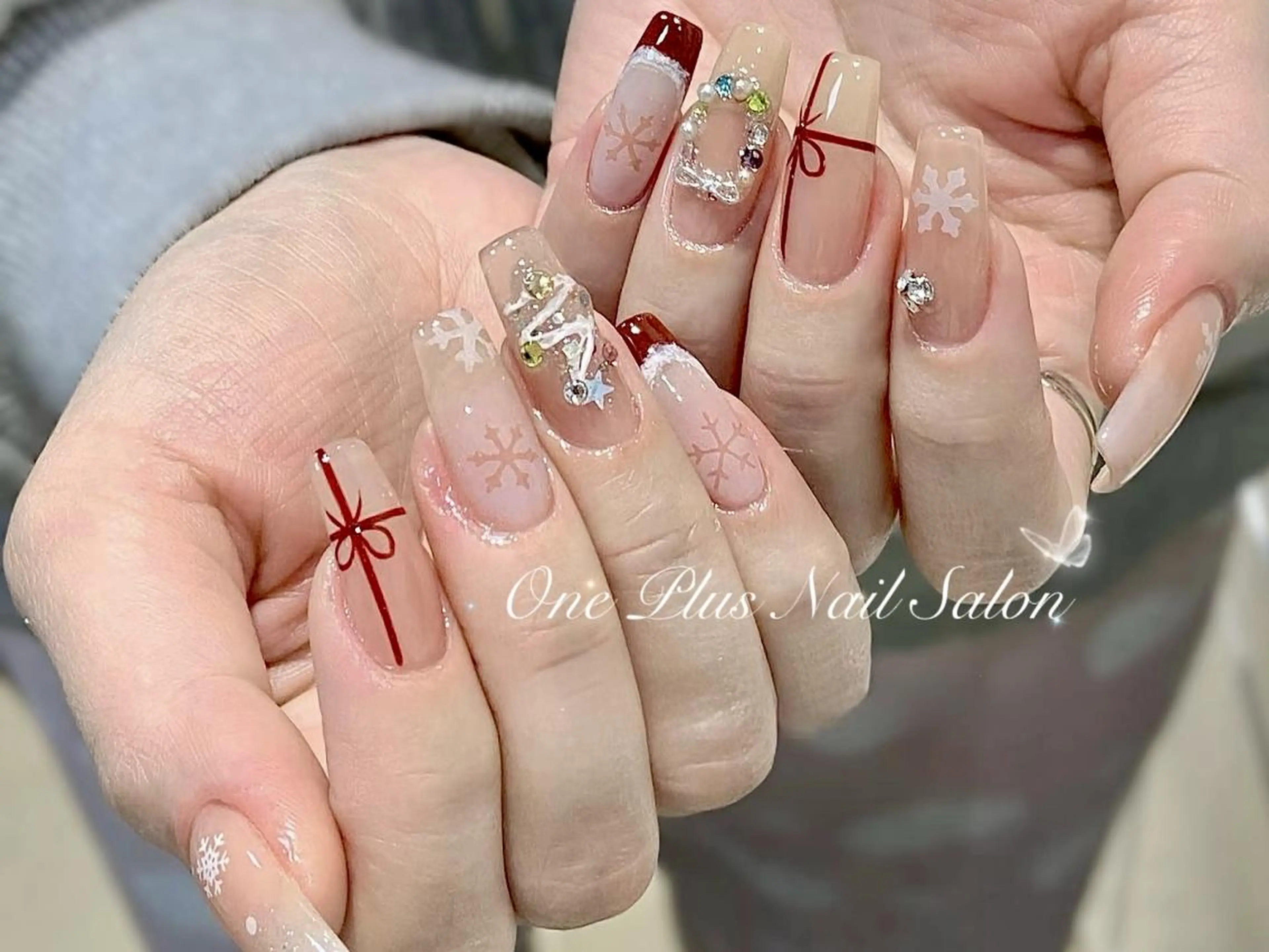 ネイル ボルドー フレンチネイル ガーリー 韓国ネイル ワンホンネイル haruka 🧸のネイルデザイン