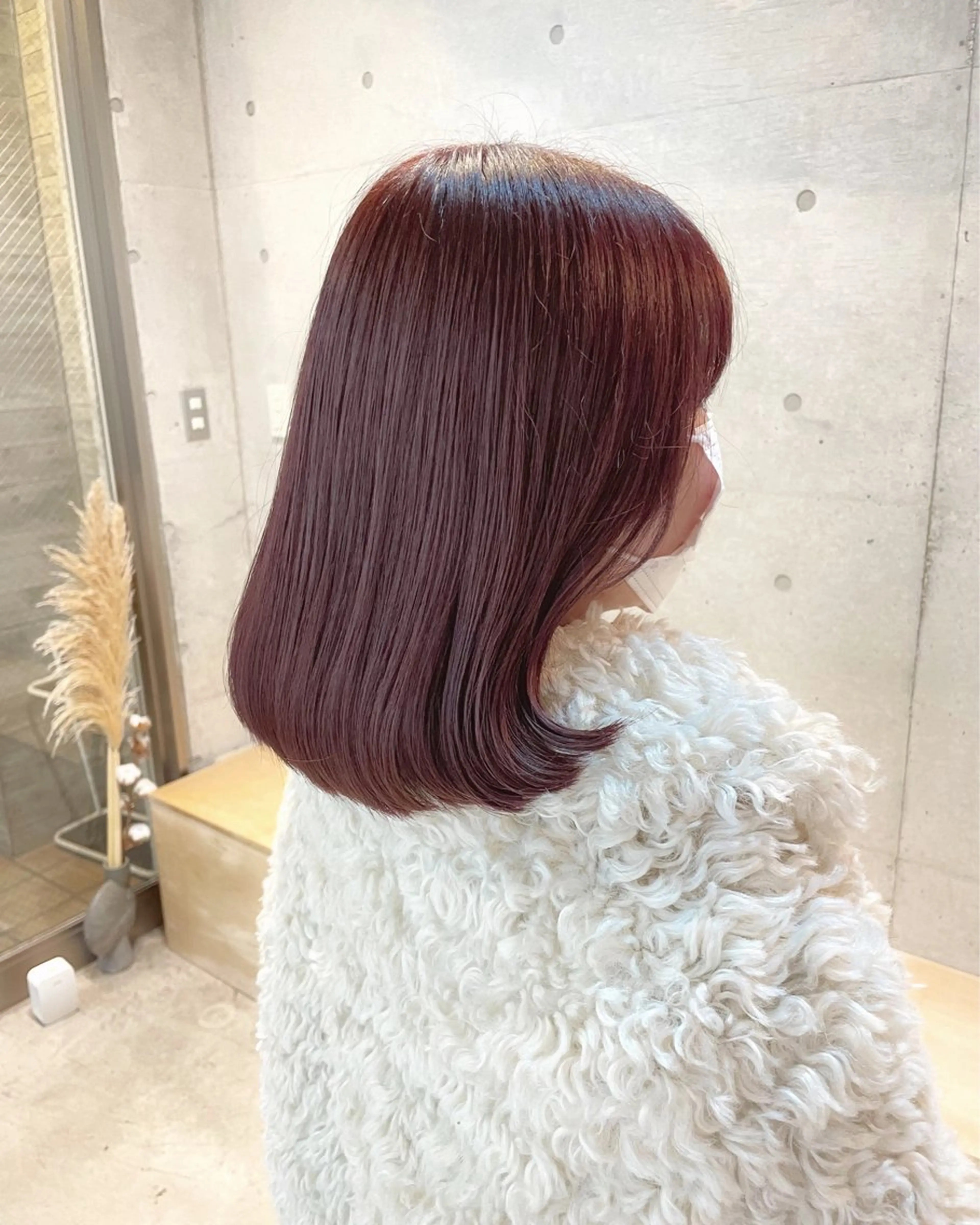 ミディアム カラー ブラウンカラー レッドカラー レッドブラウン 【表参道】Ruri デジタルパーマのヘアスタイル