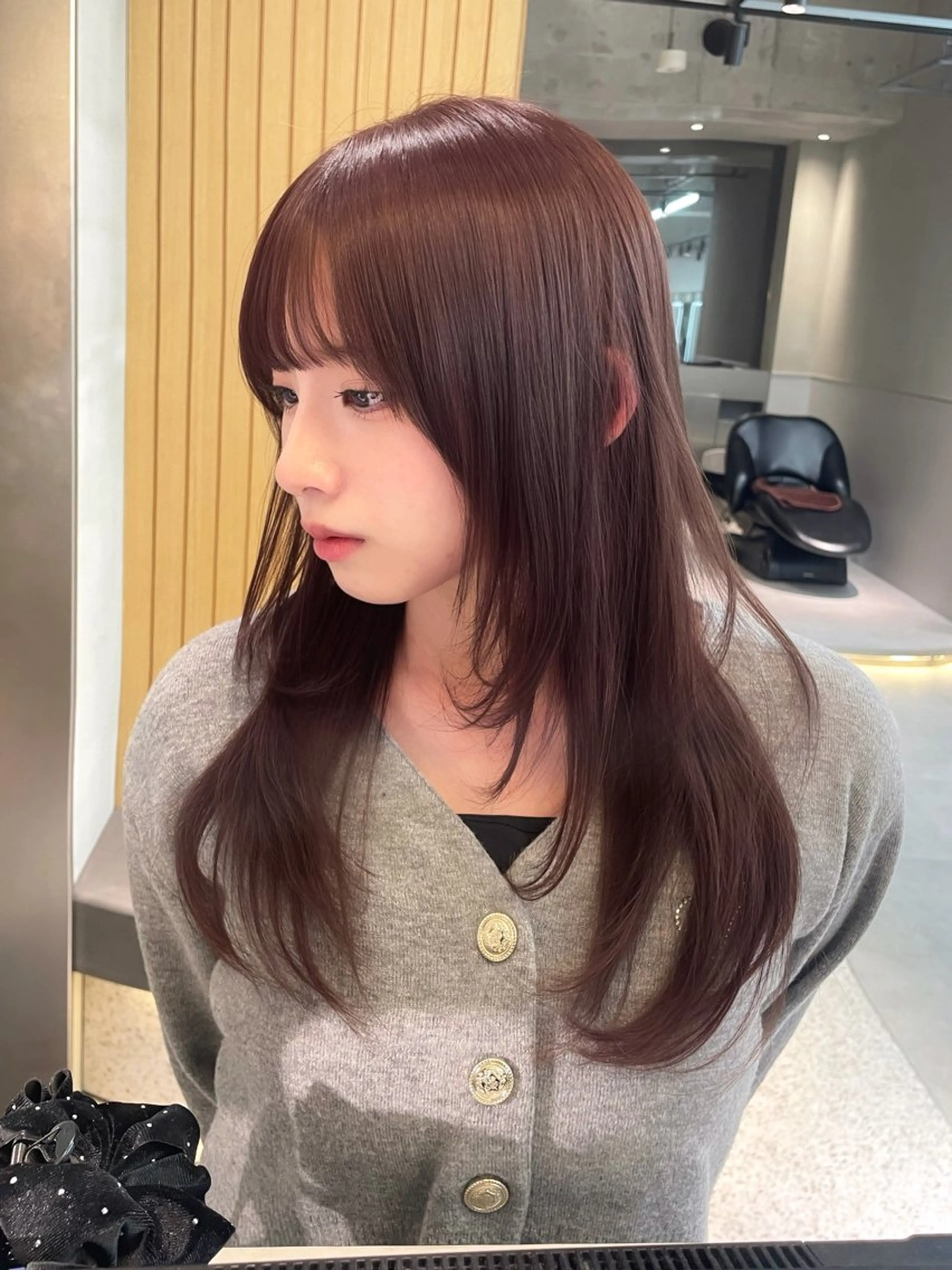 ロング カット ヘアカラー トリートメント ヘッドスパ ヘアセット 韓国ヘア/レイヤー Londエレンのヘアスタイル