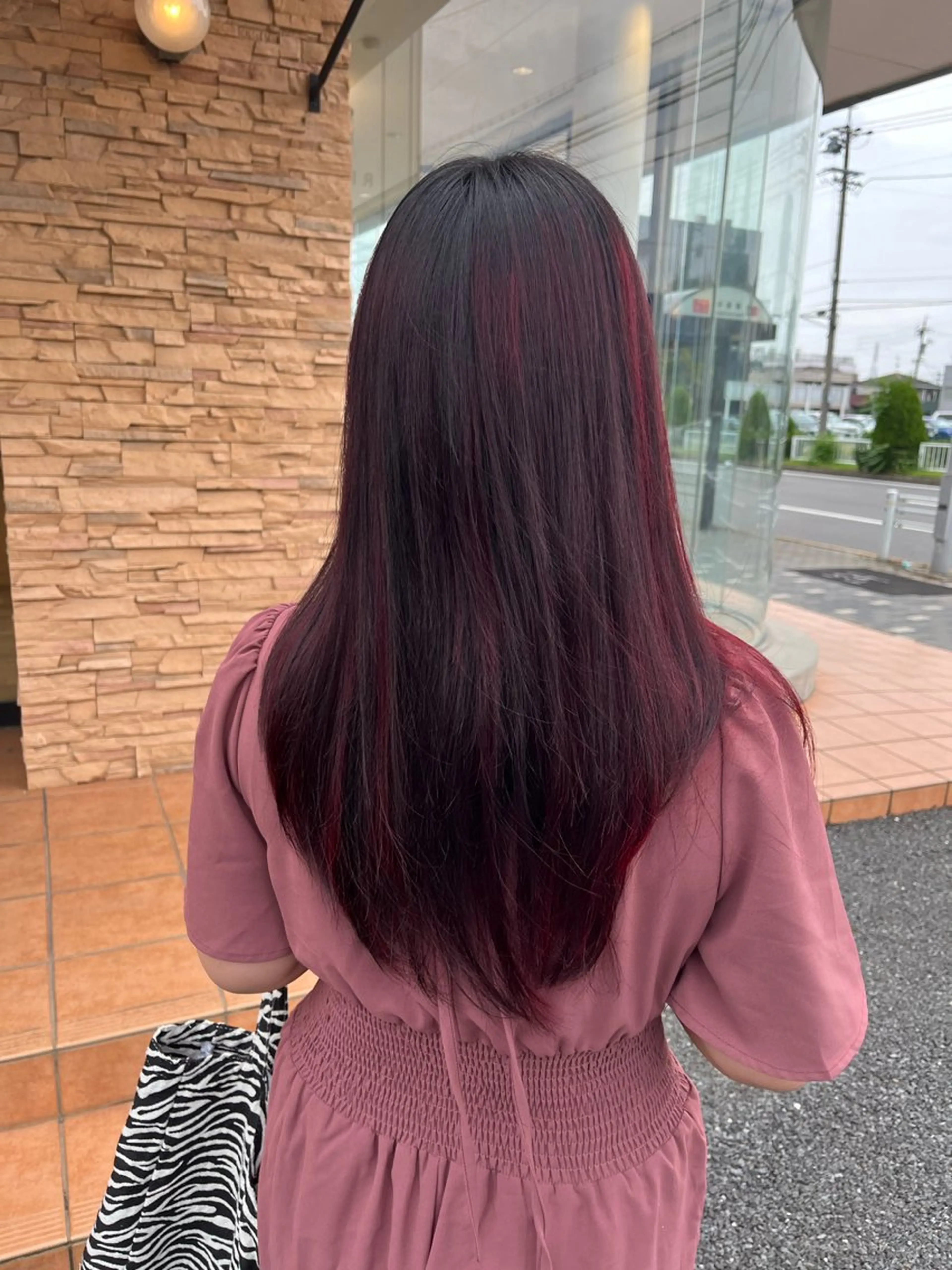 カラー ハイライトカラー レッドカラー ラブーケ中川中島店 クラタチカコのヘアスタイル