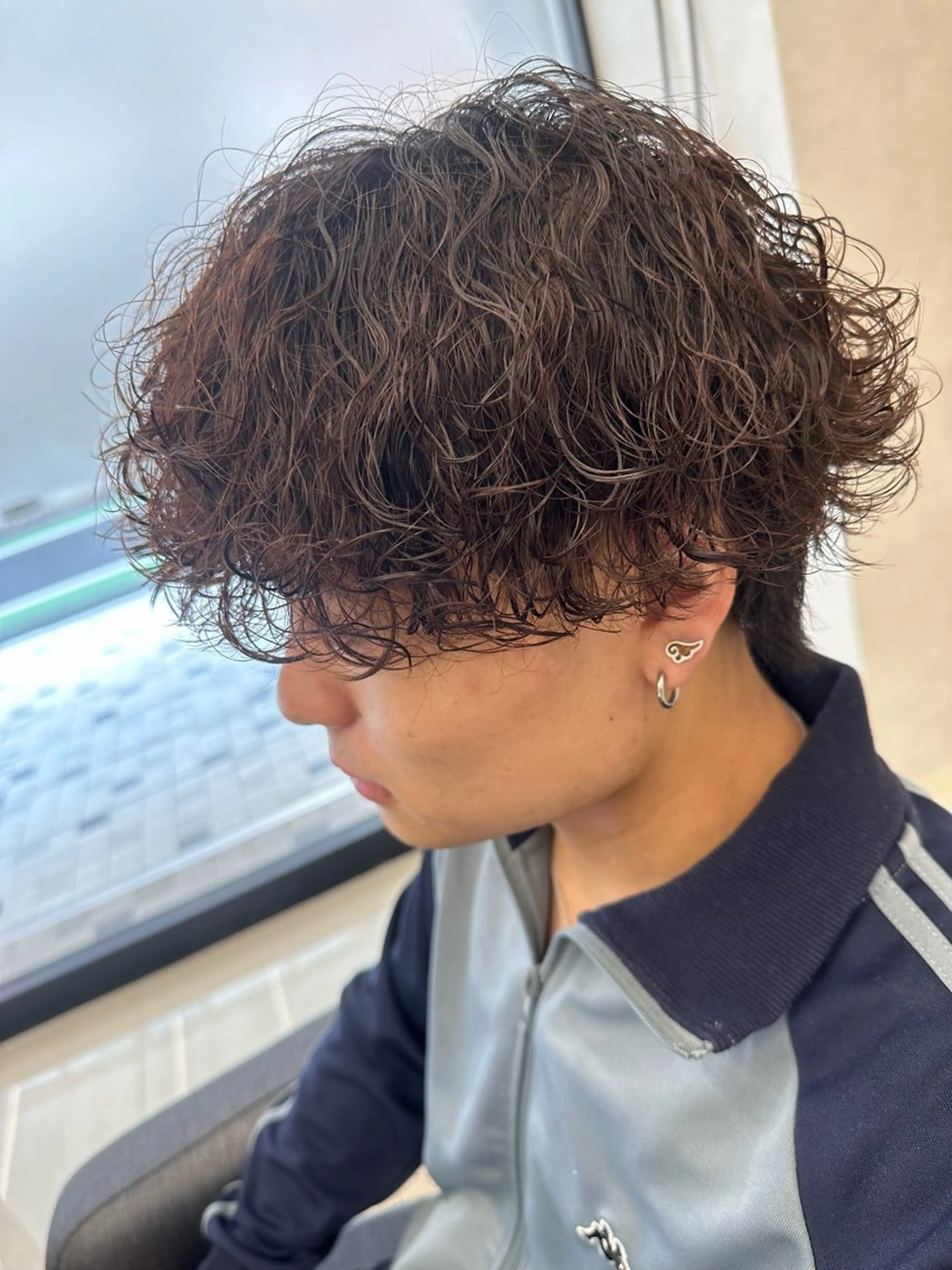 ショート パーマ メンズ メンズパーマ 波巻きパーマ 💈メンズ特化 美容師サキ💈のヘアスタイル