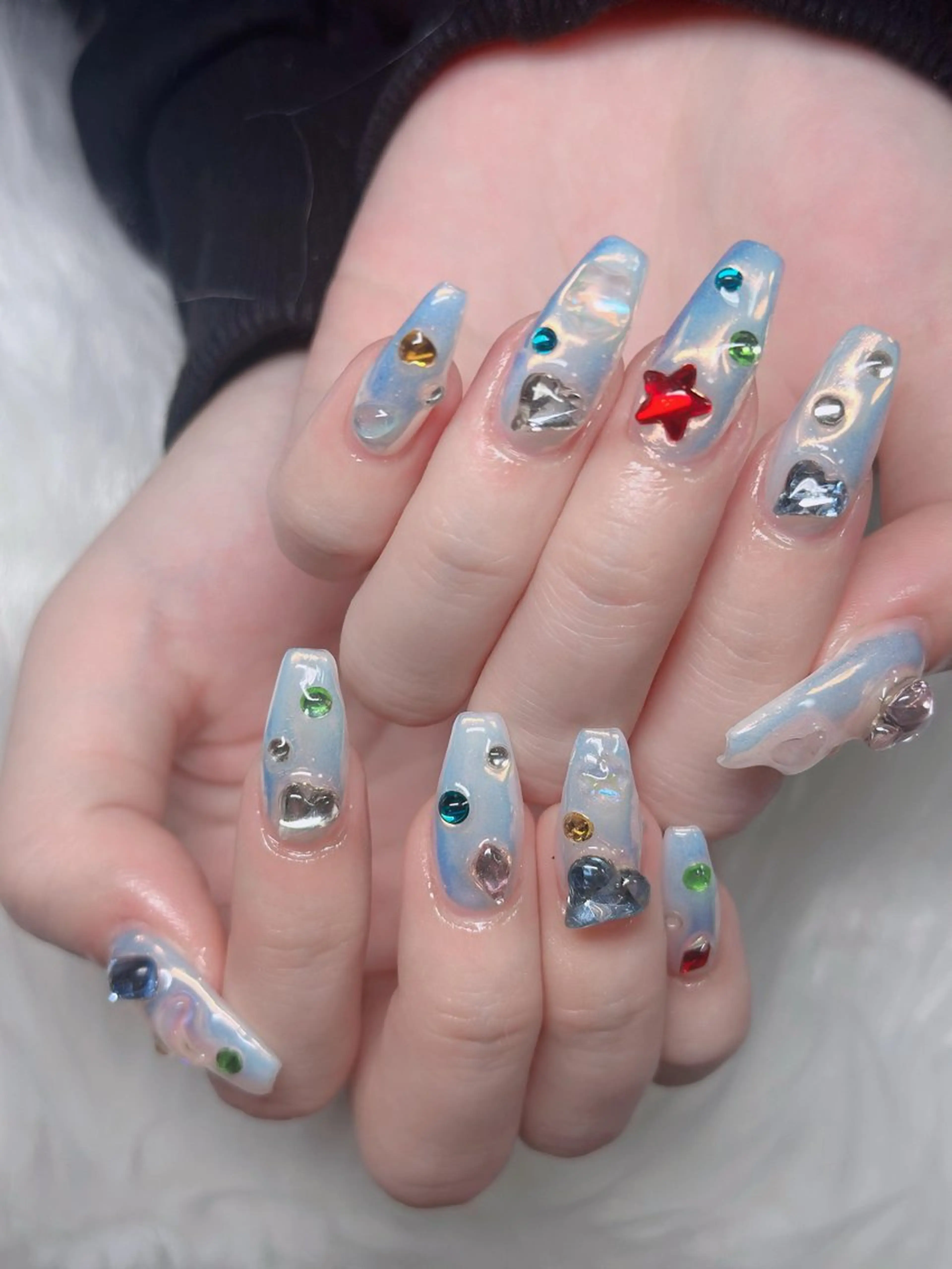 ネイル フレンチネイル ジェルネイル ガラスフレンチ ハロウィン ハート ハンドネイル H.baby Nail Salonのネイルデザイン