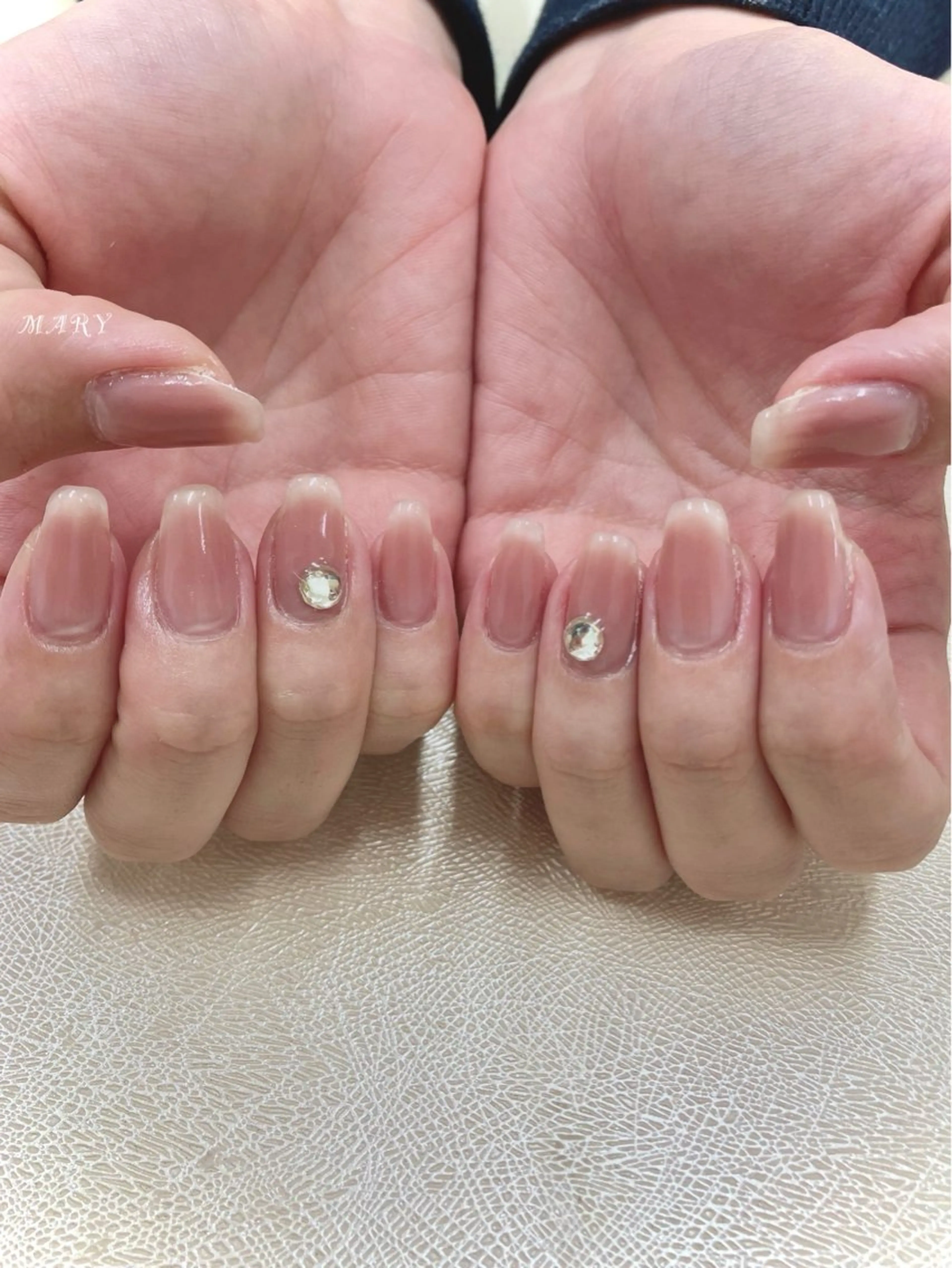 ネイル チークネイル ニュアンスネイル ピンク ハンドネイル Mary nail所属・Mary nail .narumiのネイルデザイン