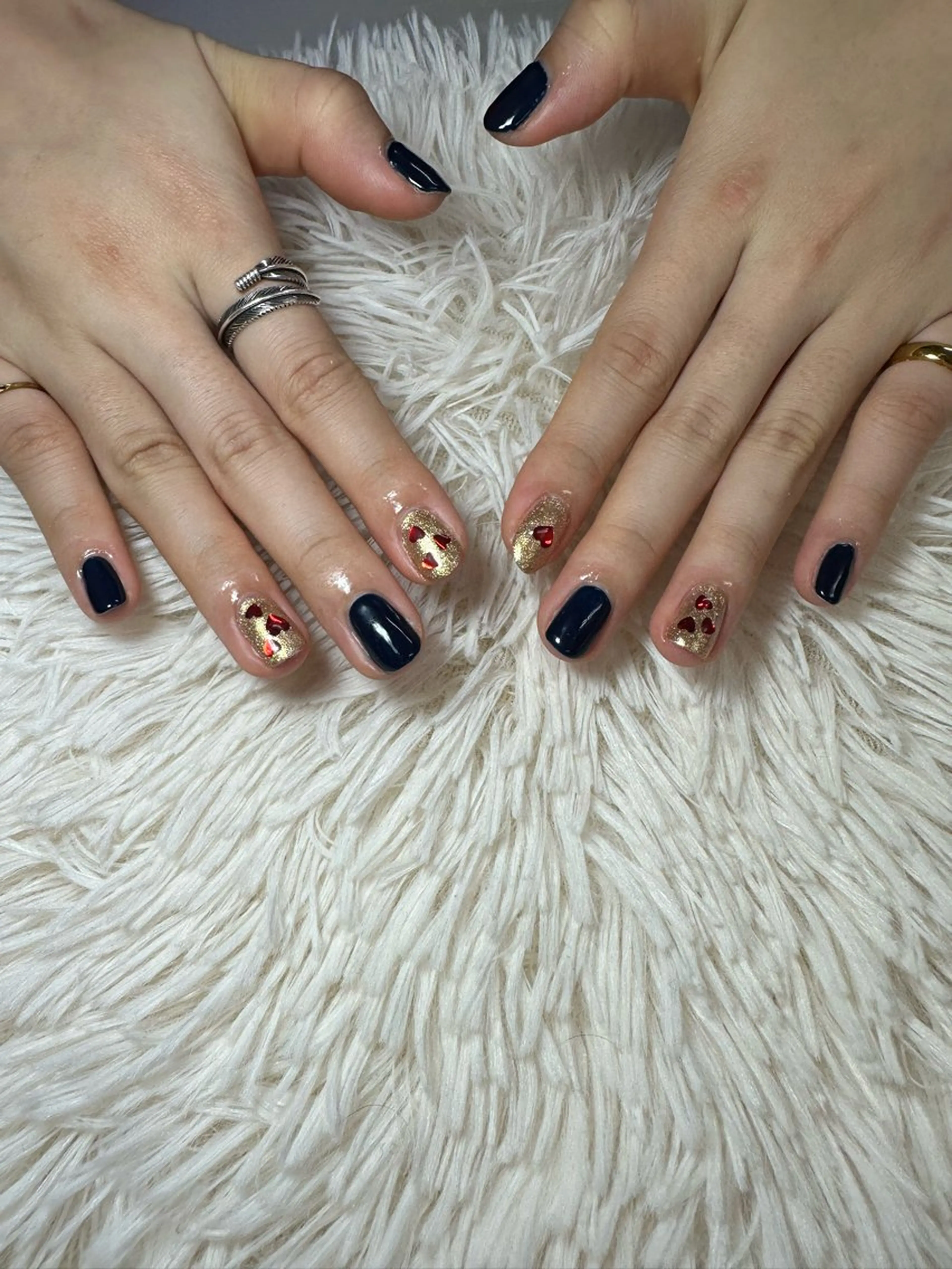 ネイル ネイビー ハンドネイル MOE .Kのネイルデザイン