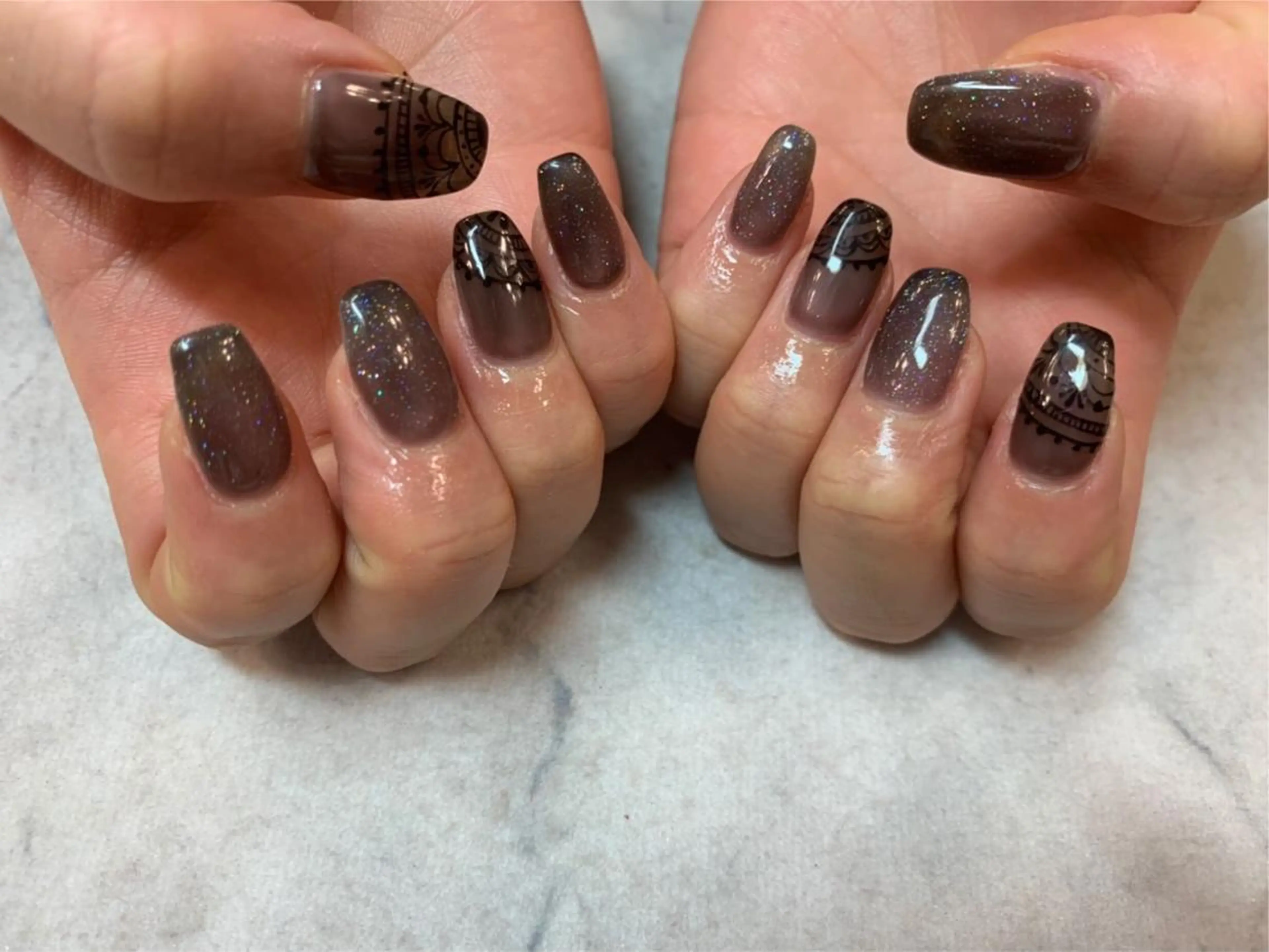 ネイル ネイルリボン 受付スタッフのネイルデザイン