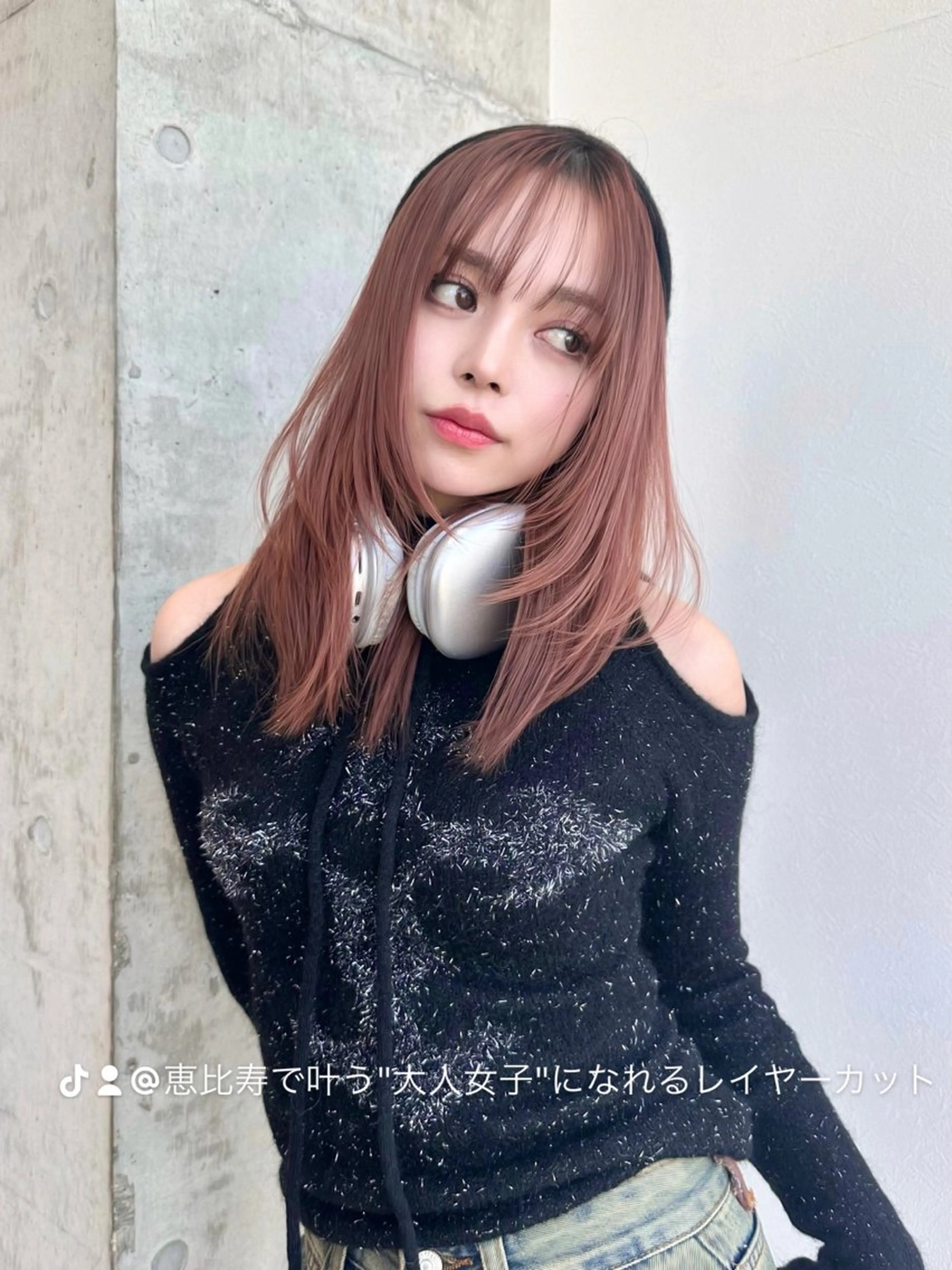 ミディアム カラー 髪質改善 カット ヘアカラー KURO/韓国ヘア /レイヤーカットのヘアスタイル