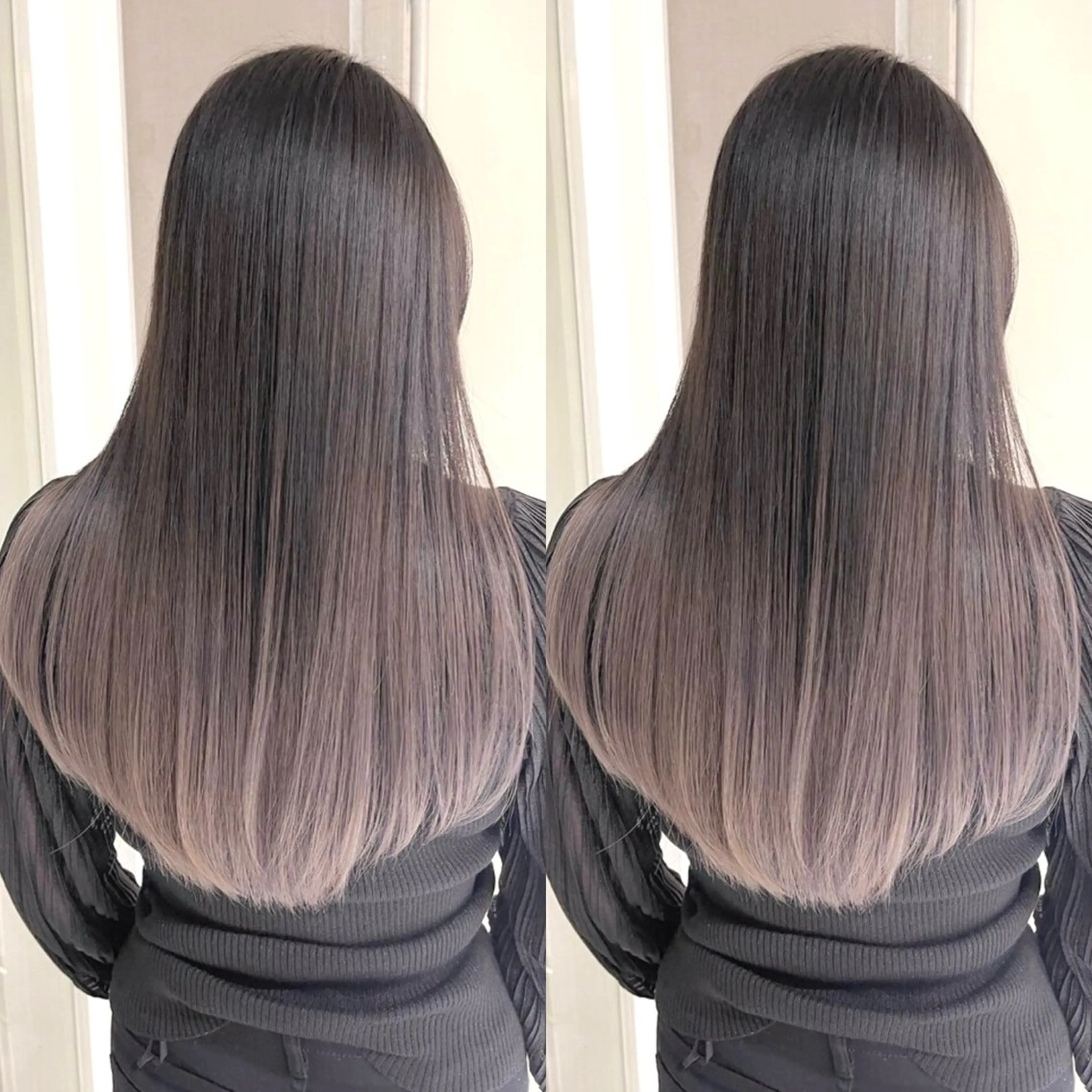 ロング カラー グラデーションカラー シルバー ブリーチ無しダブル カラー🦕まどかのヘアスタイル