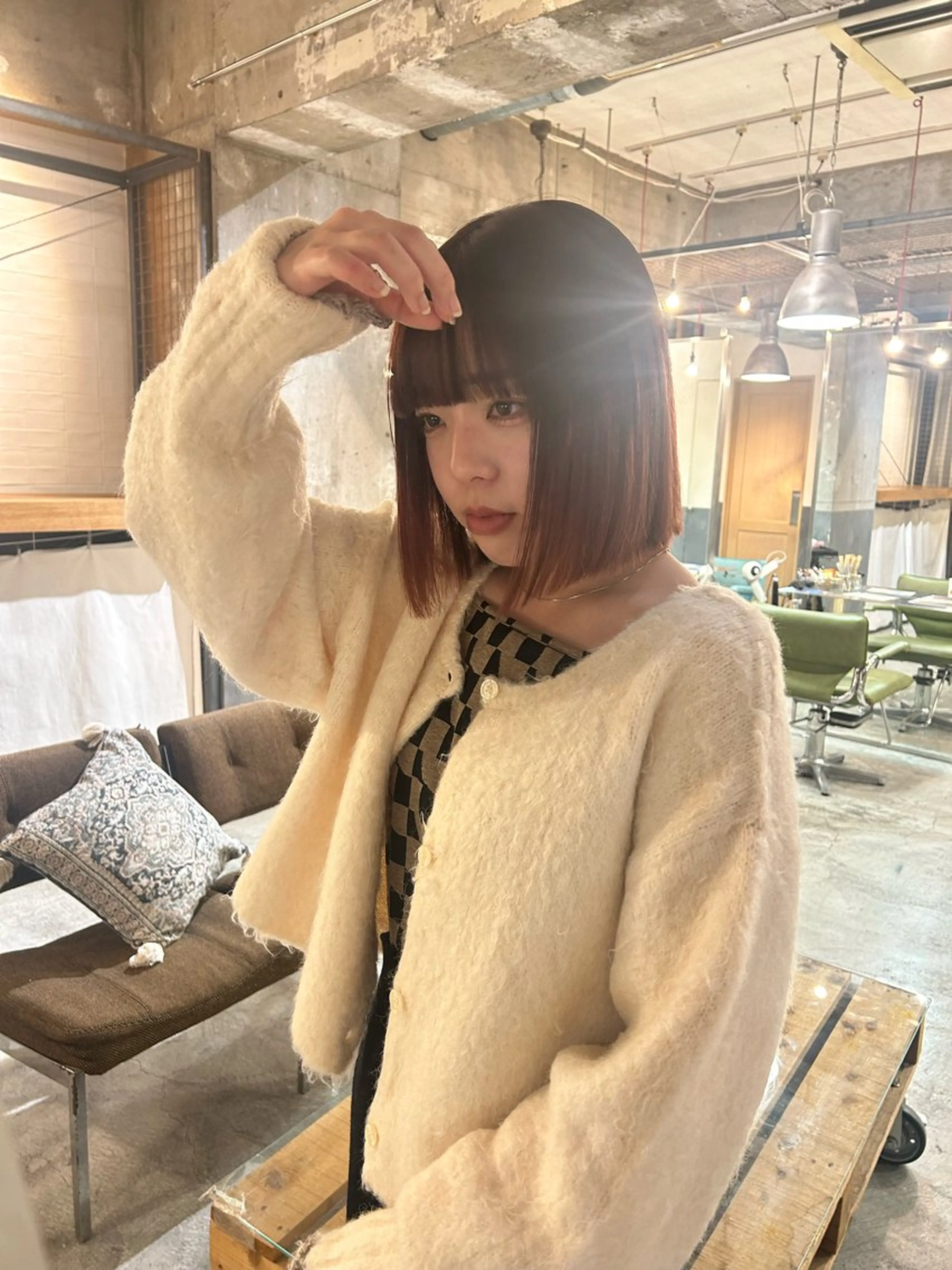 ミディアム カラー ボブ カット 海外レイヤー /NAGISAのヘアスタイル