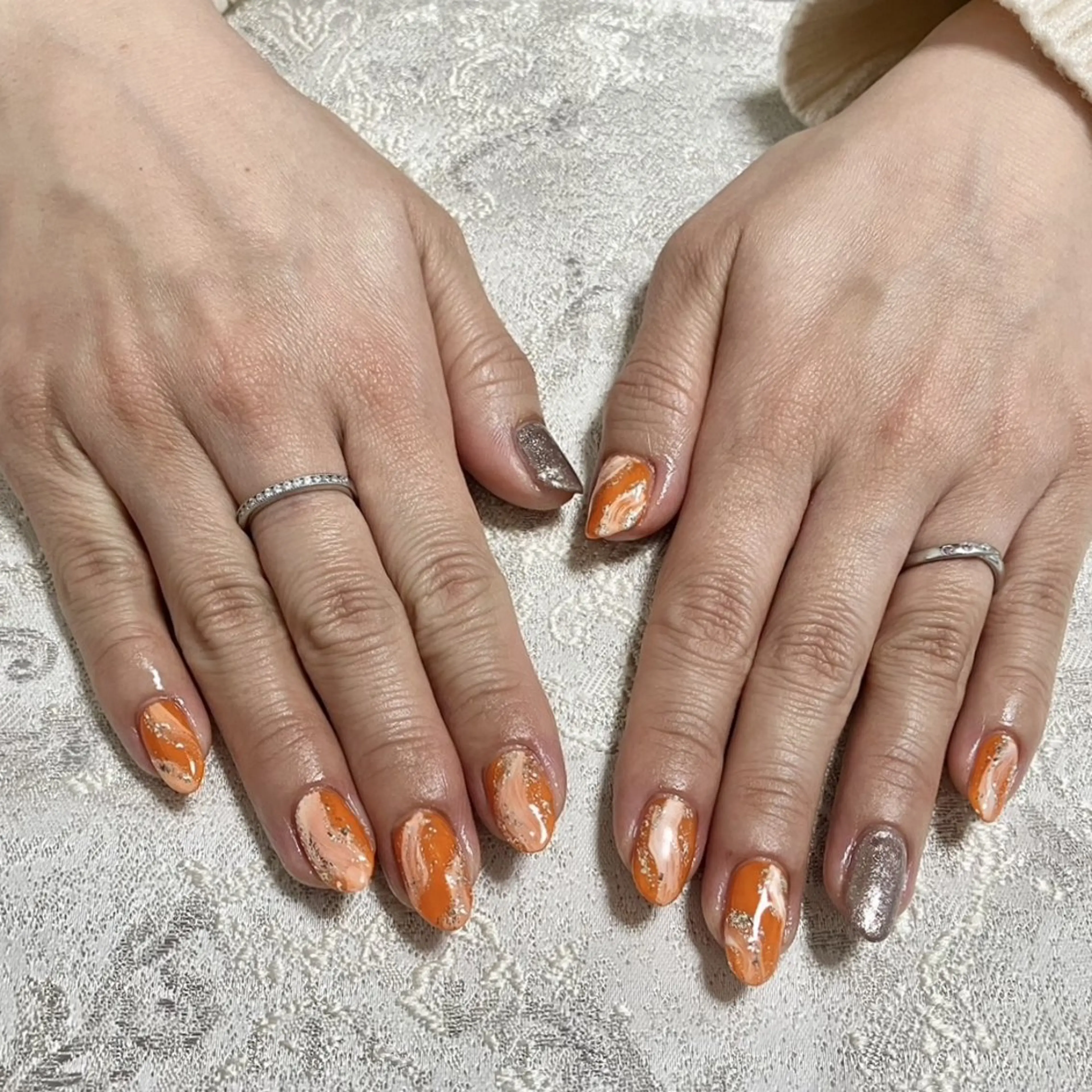 ネイル オレンジ Lian. nailist❥のネイルデザイン