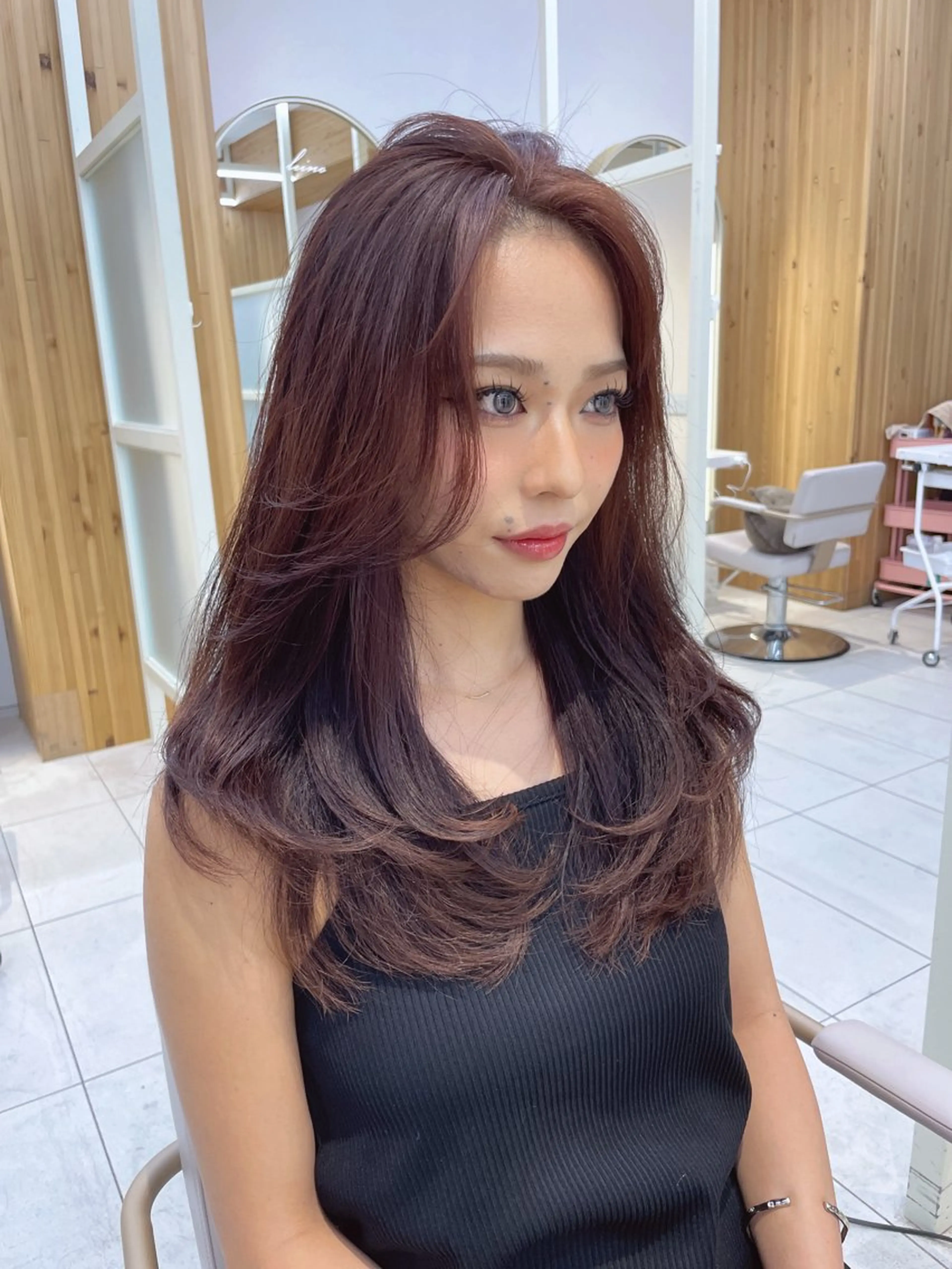 セミロング レイヤー/顔周り /韓国ヘア/TAKUのヘアスタイル