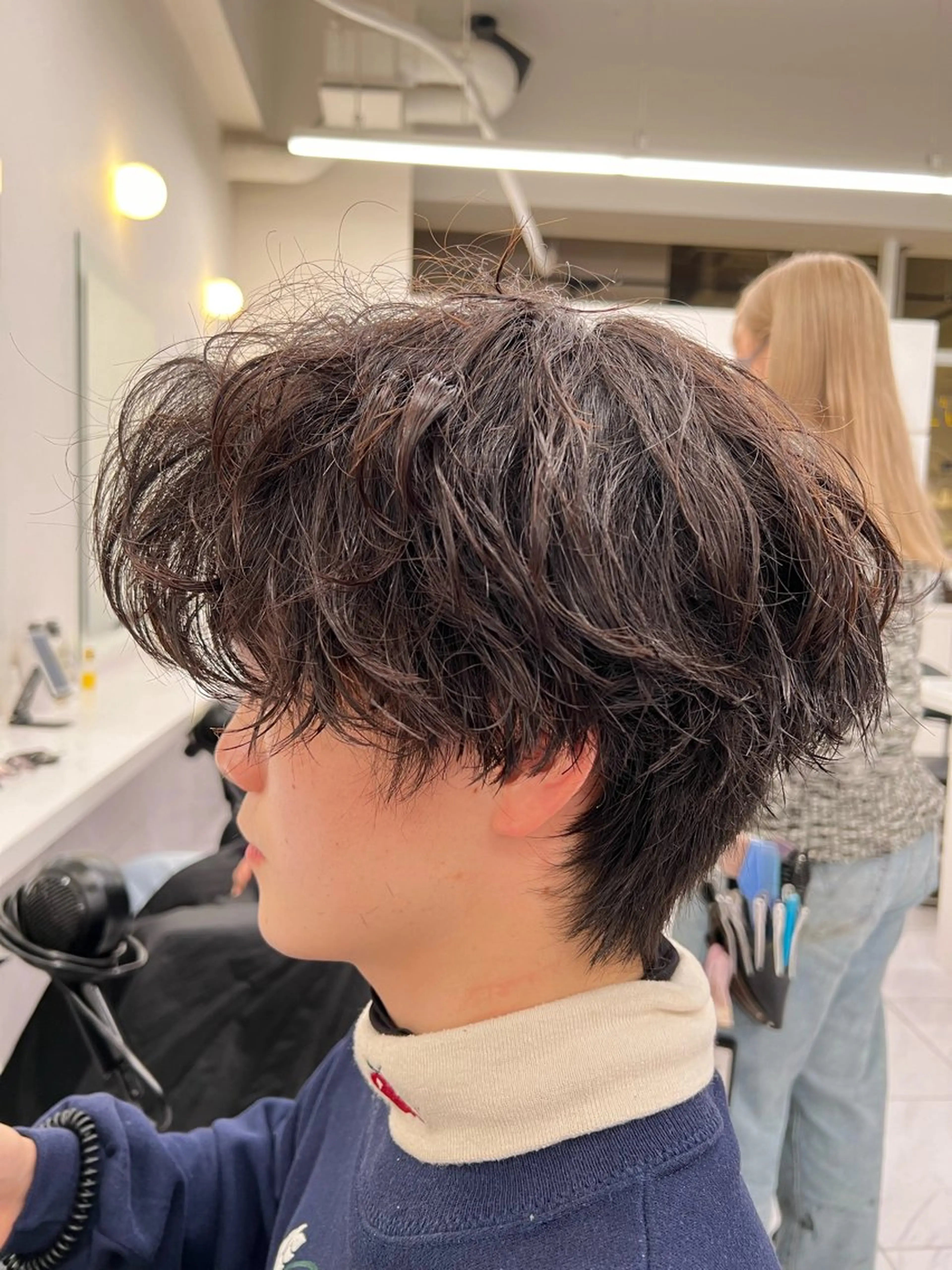 ショート メンズ 韓国風艶髪🎀 暖色カラー🤍のヘアスタイル