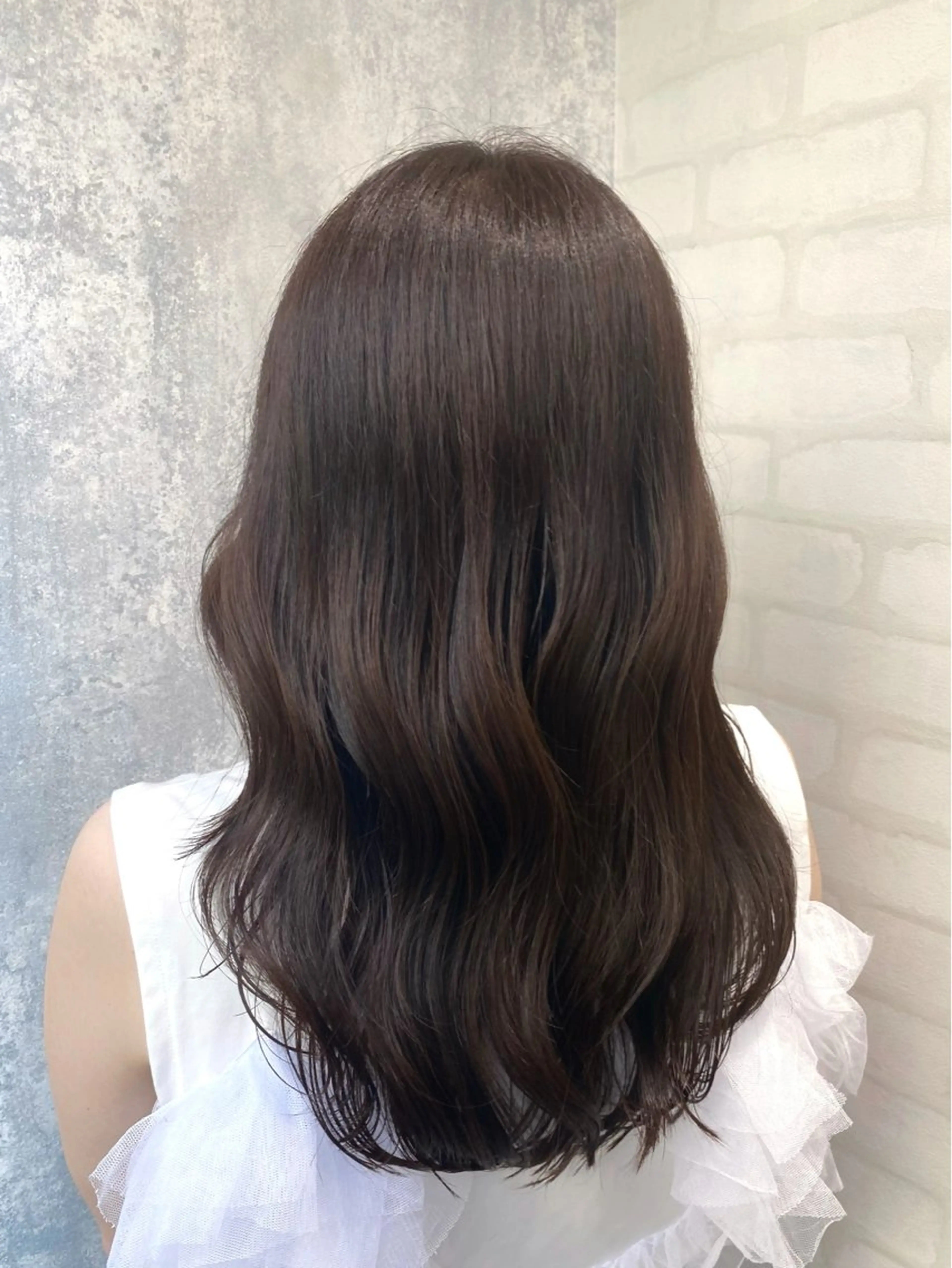 ロング カラー 透明感カラー カット ヘアカラー トリートメント shiori/透明感 /顔周り/髪質改善のヘアスタイル