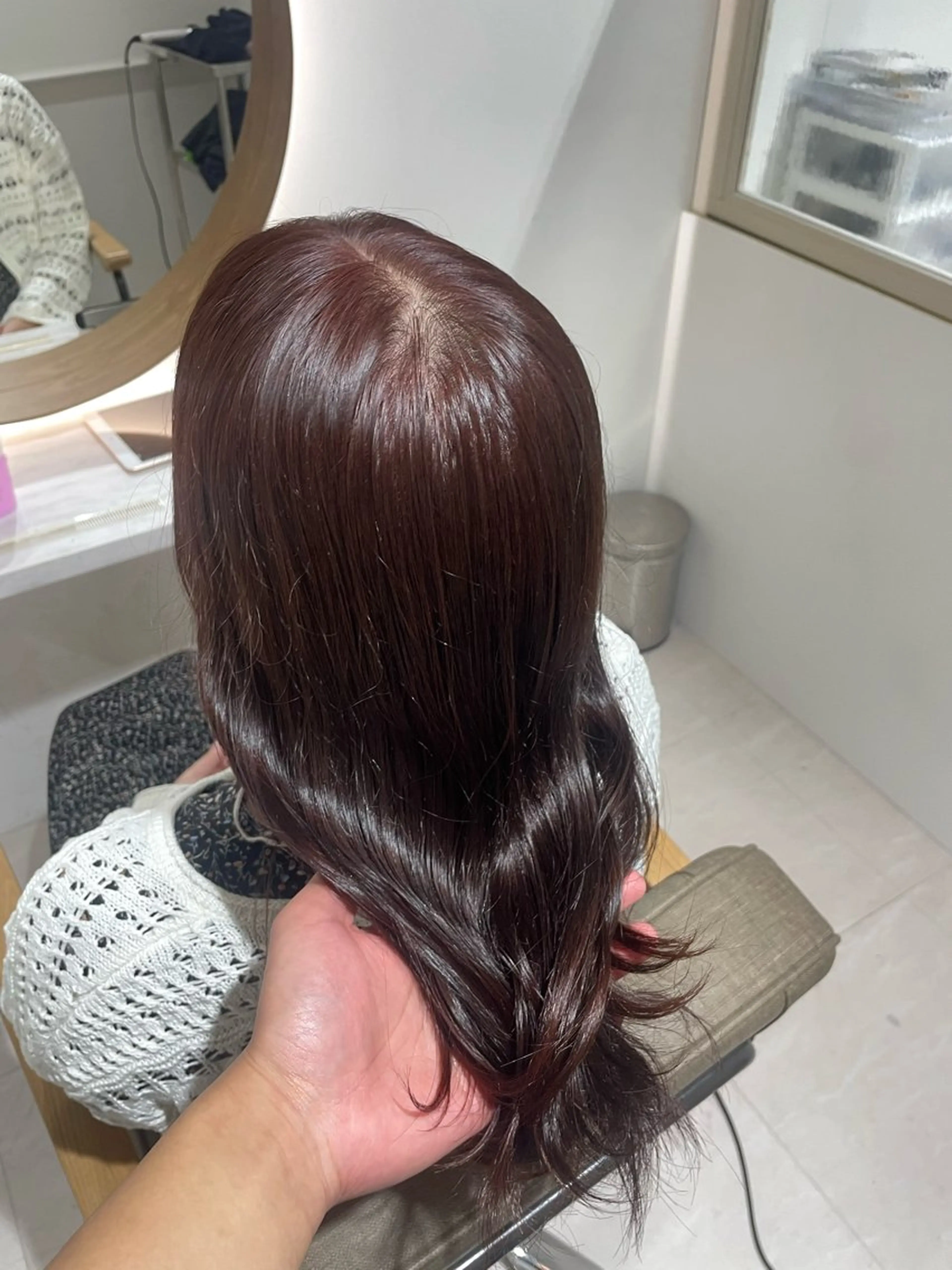 セミロング ピンクブラウン 光岡 玲遠のヘアスタイル