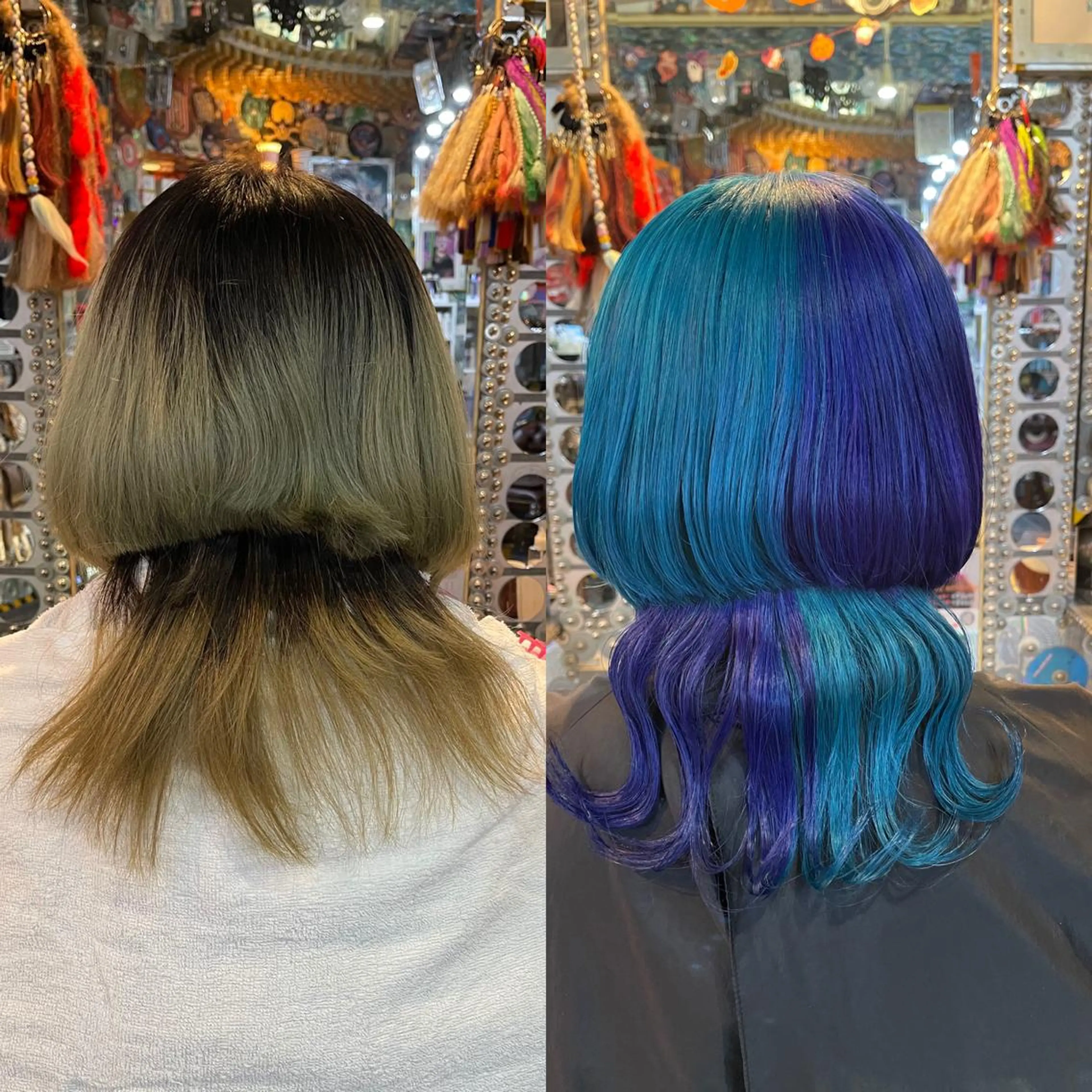 ショート カラー ヘアアレンジ デザインカラー ボブ デザインカット ウルフカット 🌈派手髪エクステ ブレイズ🌈ひろとのヘアスタイル