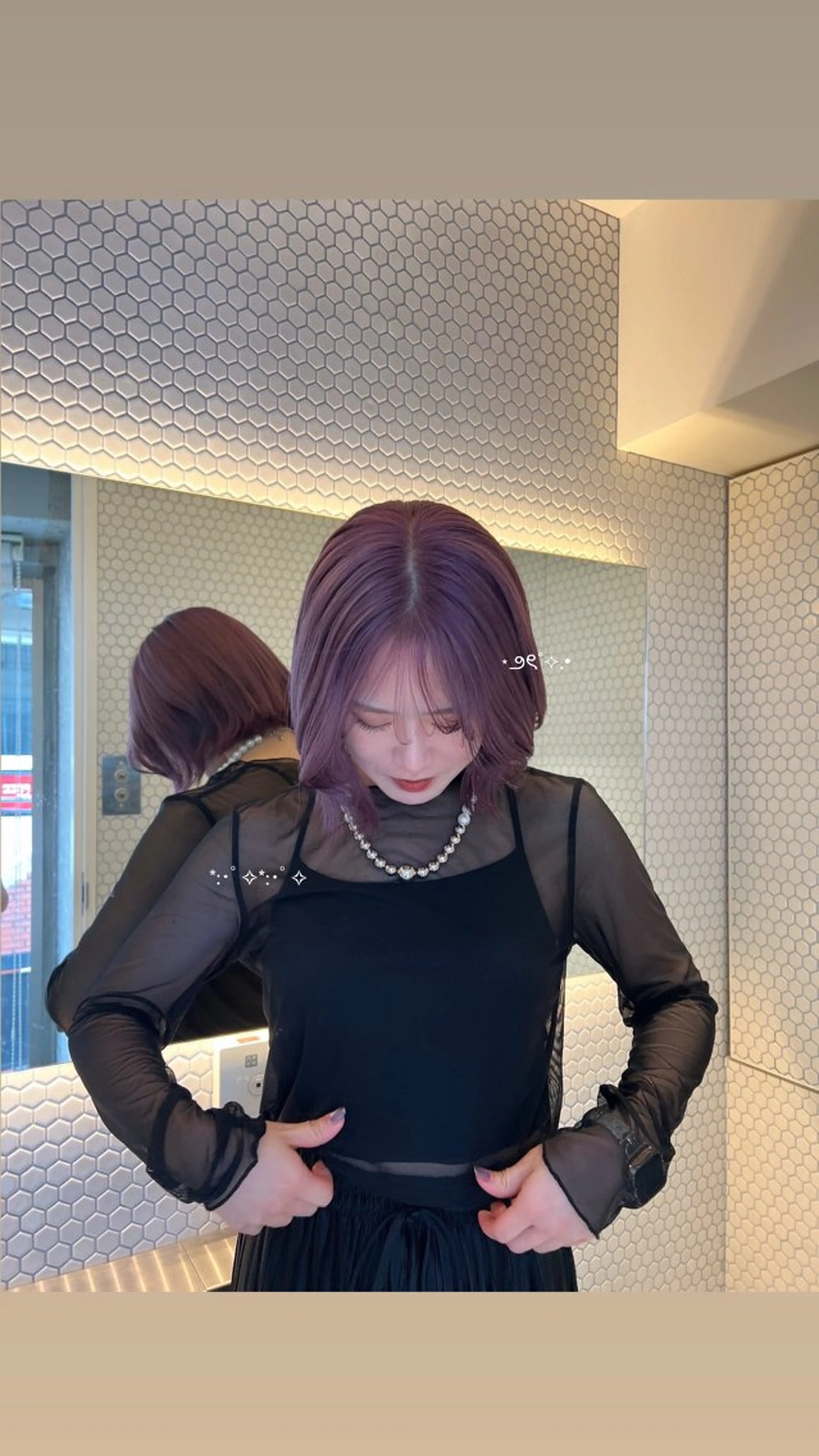 ミディアム カラー ヘアカラー cinq所属・ハイトーン/ラベンダ ー/ yuina🪄のヘアスタイル