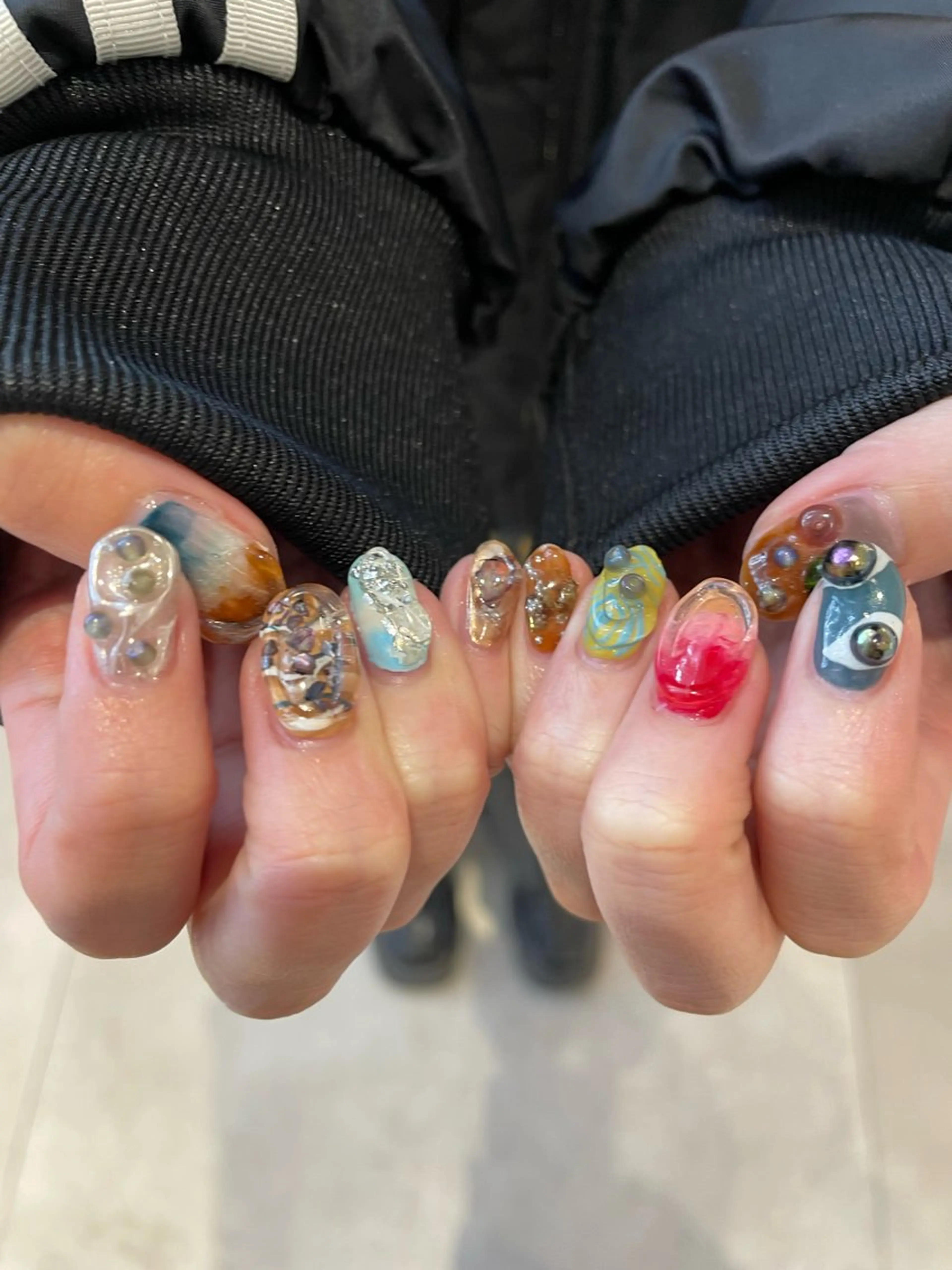 ネイル ジェルネイル パラジェル ハンドネイル hair&nail ☯️アイリ☯️のネイルデザイン