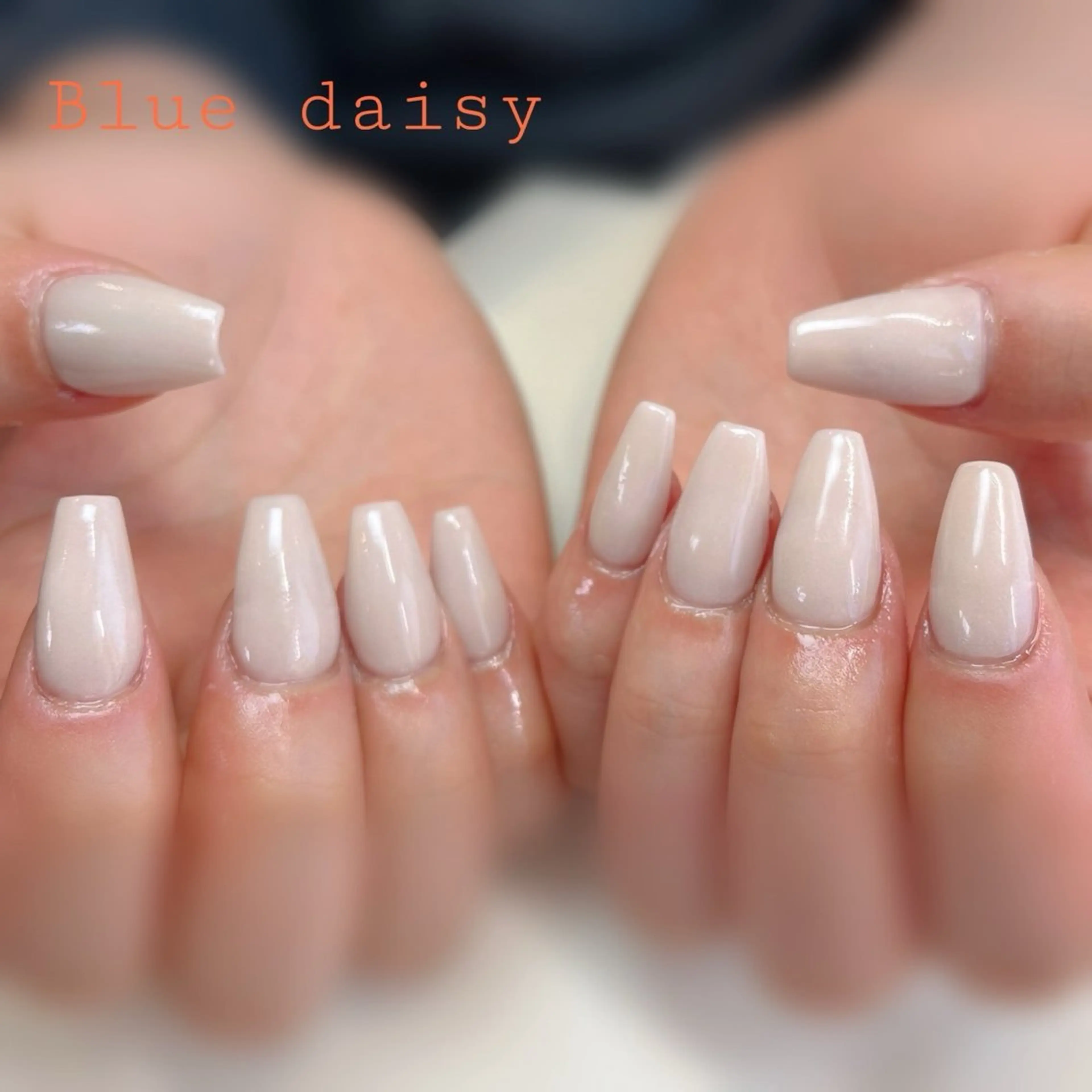 ネイル ワンカラーネイル スカルプネイル ハンドネイル Blue daisy 栄本店のネイルデザイン
