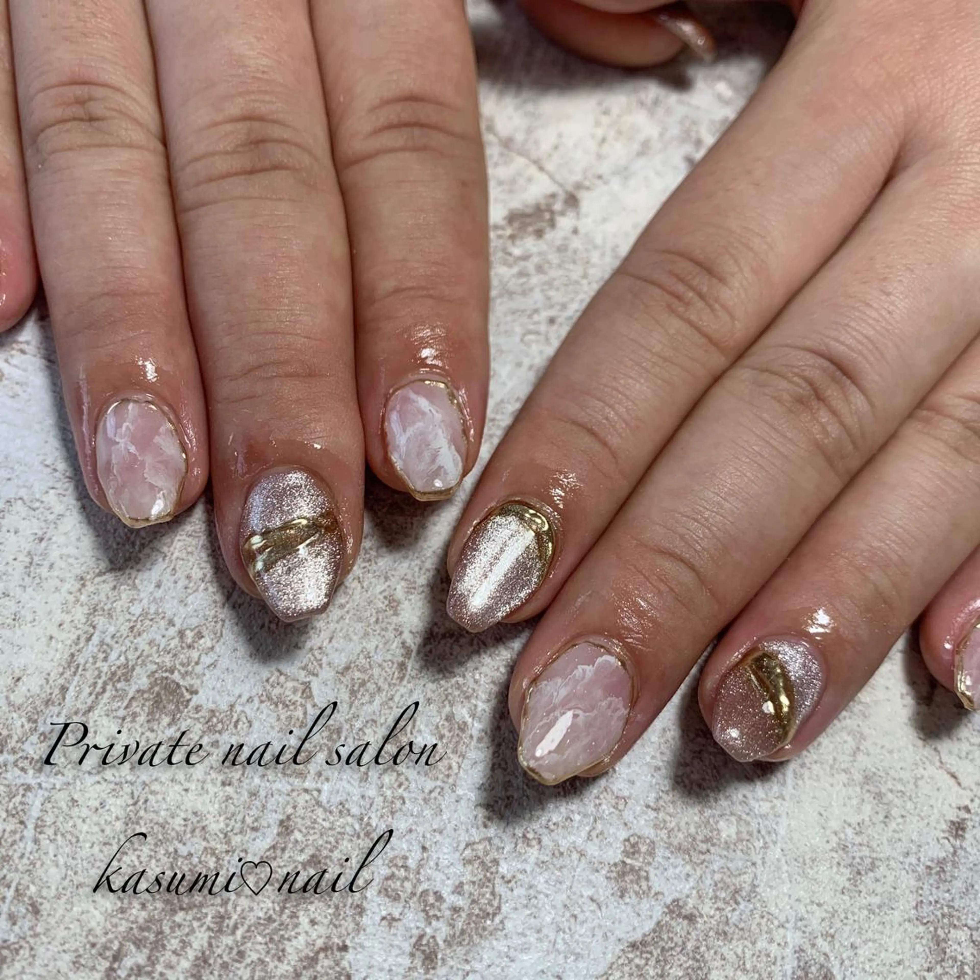 ネイル マグネットネイル ミラーネイル ニュアンスネイル 冬ネイル KASUMI♡ Nailのネイルデザイン