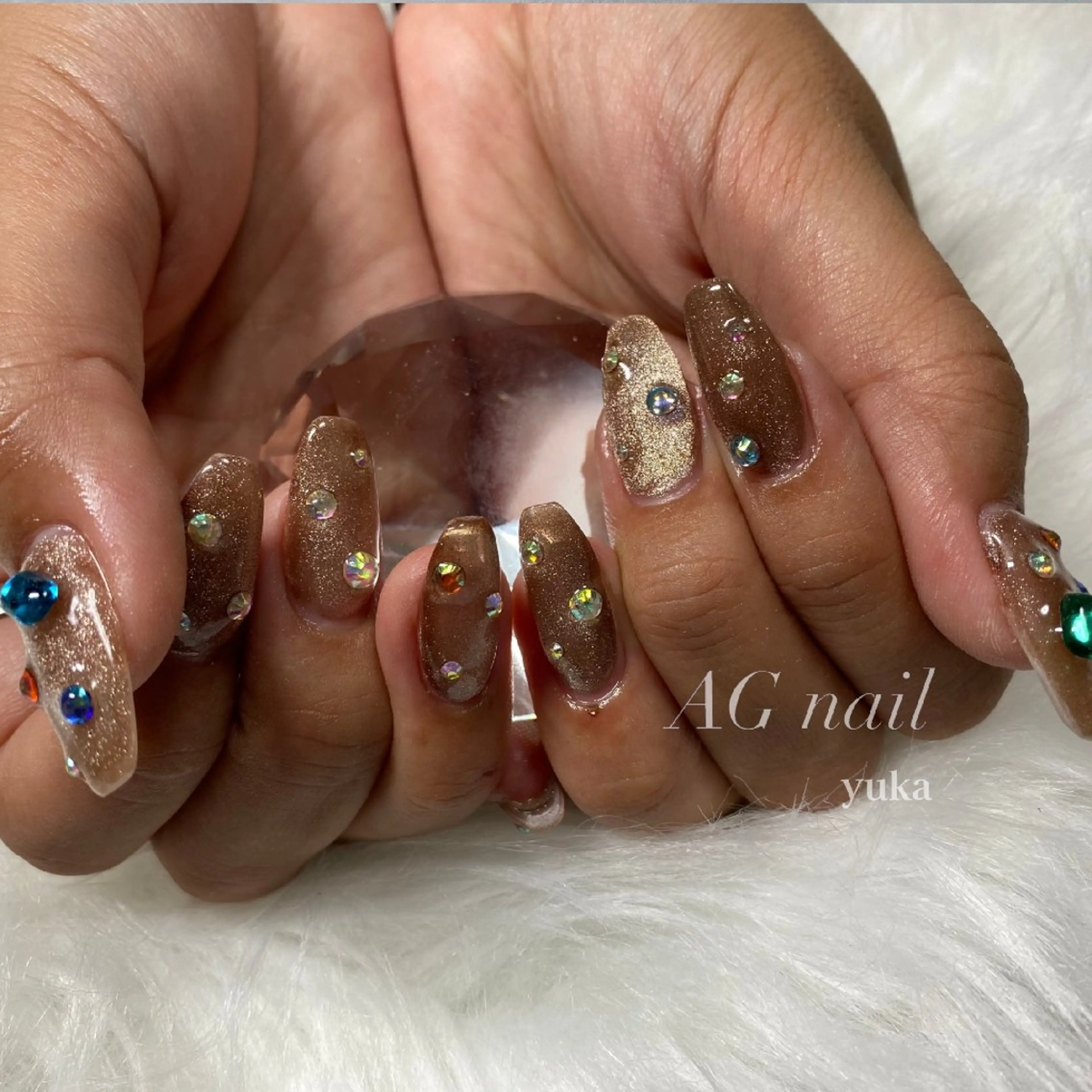 ネイル アートネイル クリアネイル スカルプネイル ハンドネイル AGnail 富永  /オフ込みフィルインのネイルデザイン