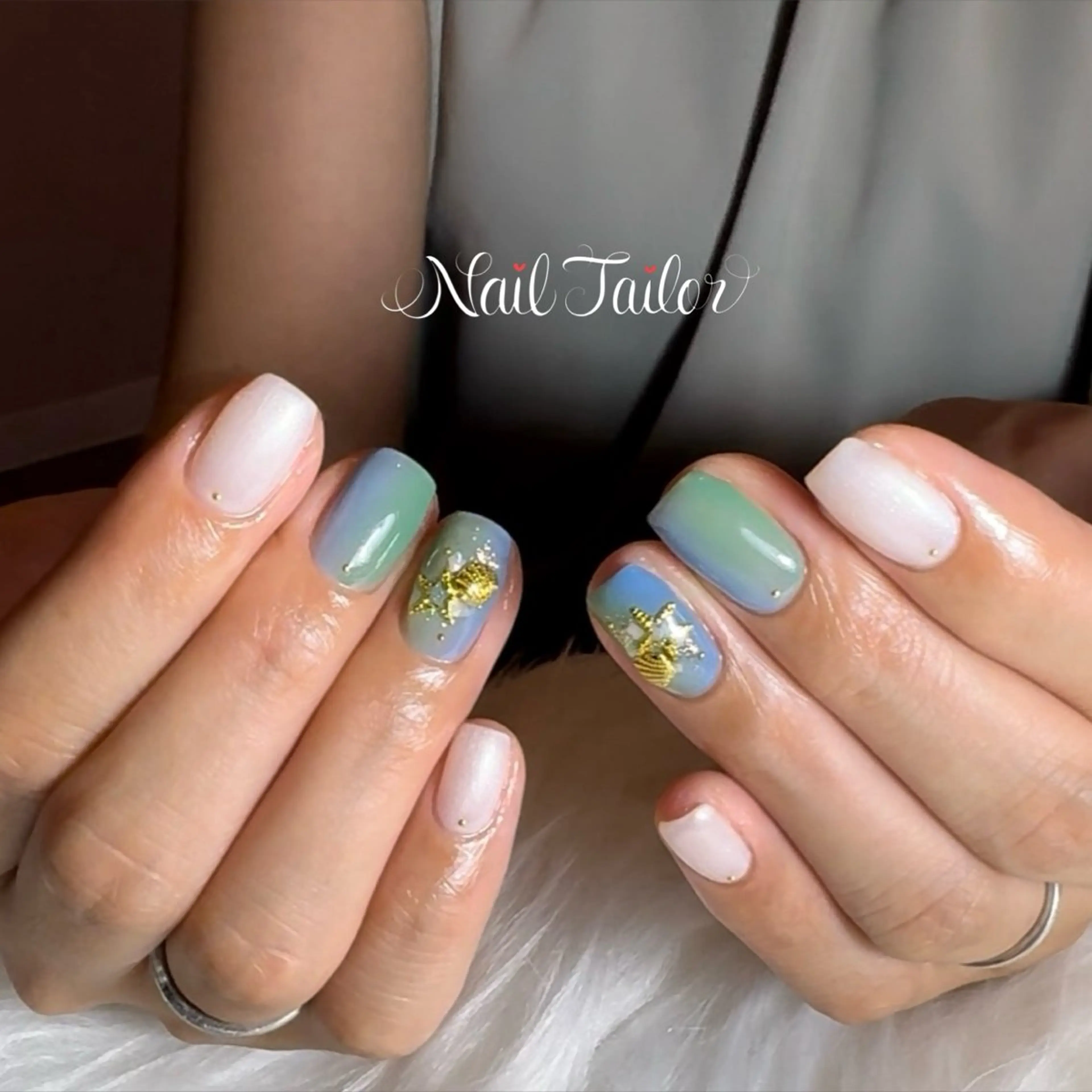 ネイル 長さ出し グラデーション ワンカラーネイル スカルプネイル スクエアネイル ハンドネイル NailTailor ネイルテイラーのネイルデザイン