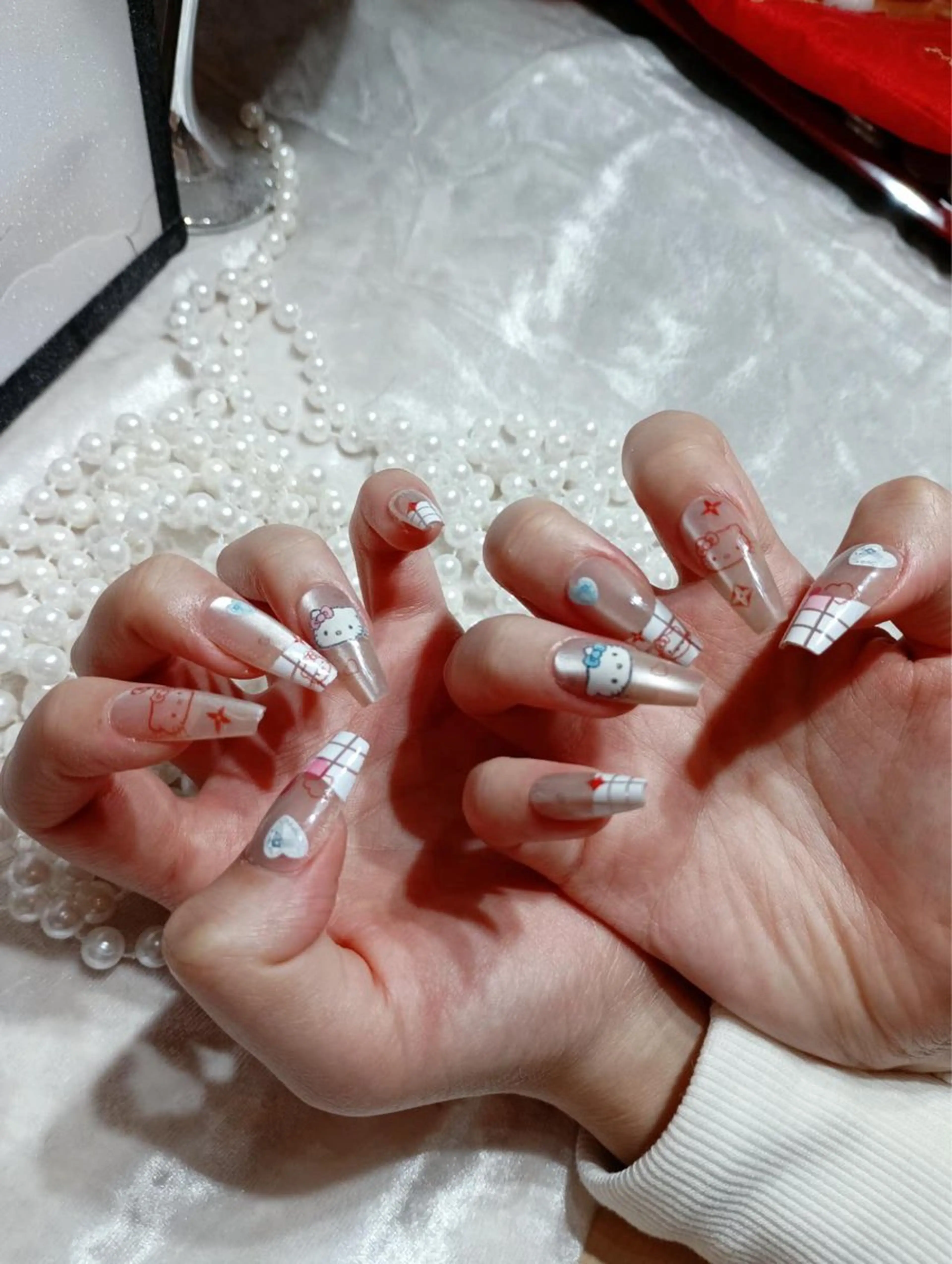 ネイル アートネイル フットネイル ジェルネイル ハート マグネットネイル Babarla Nailのネイルデザイン